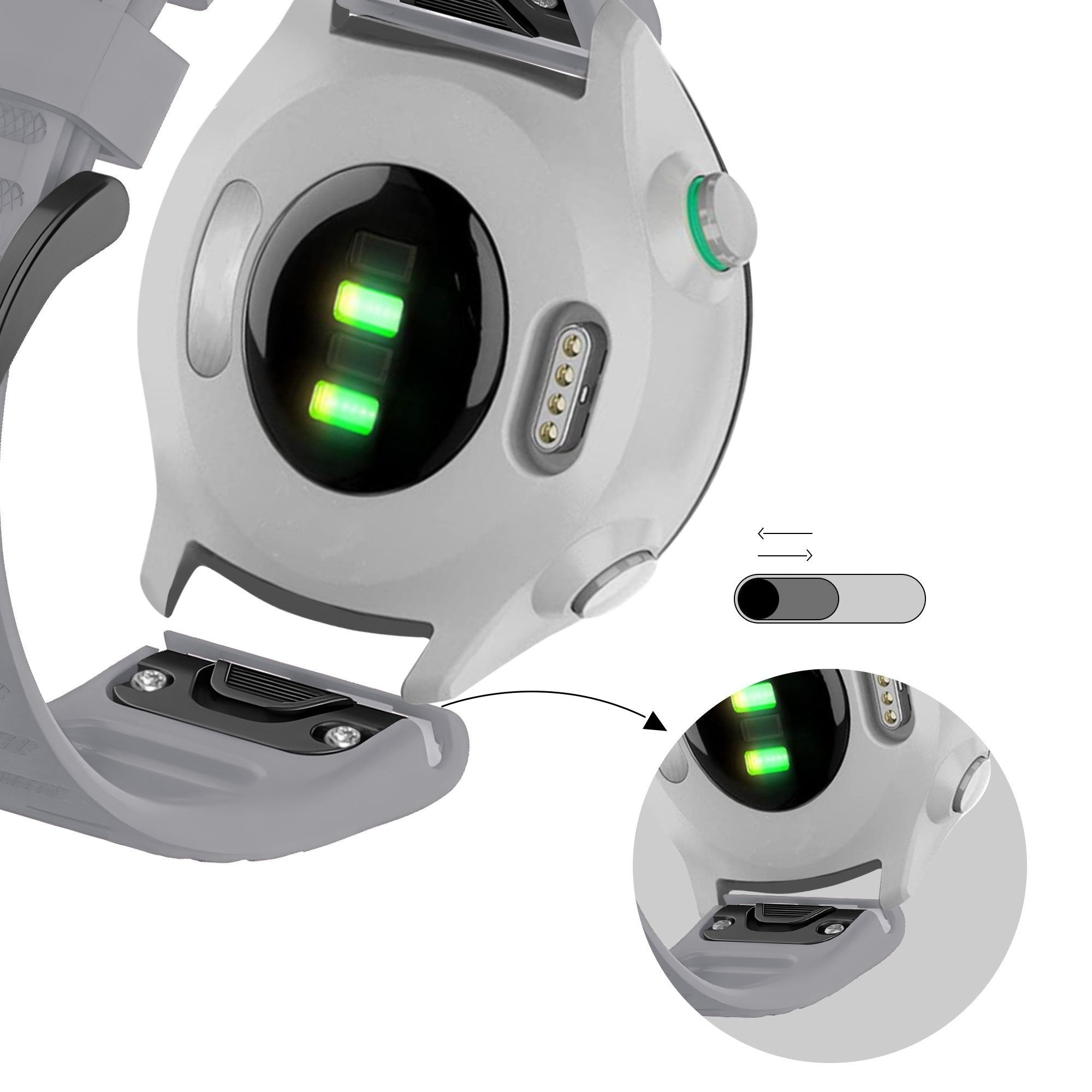 Bandz Garmin Forerunner 955 Silikonarmband mit Schnalle (Grau)