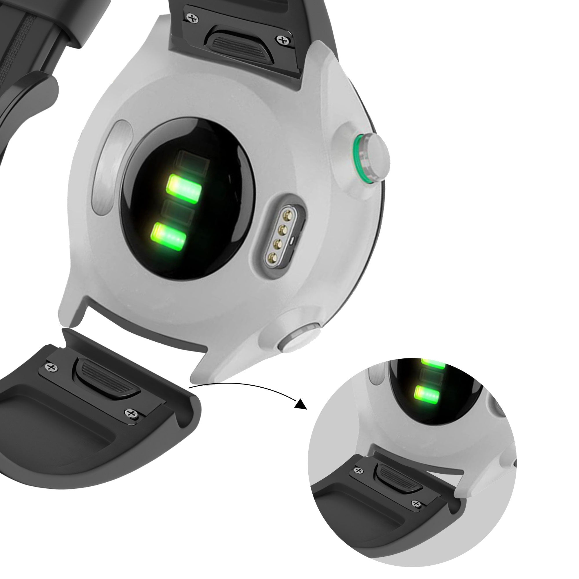 Bandz Garmin Descent Mk2S Buckled Silicone Strap (Black)