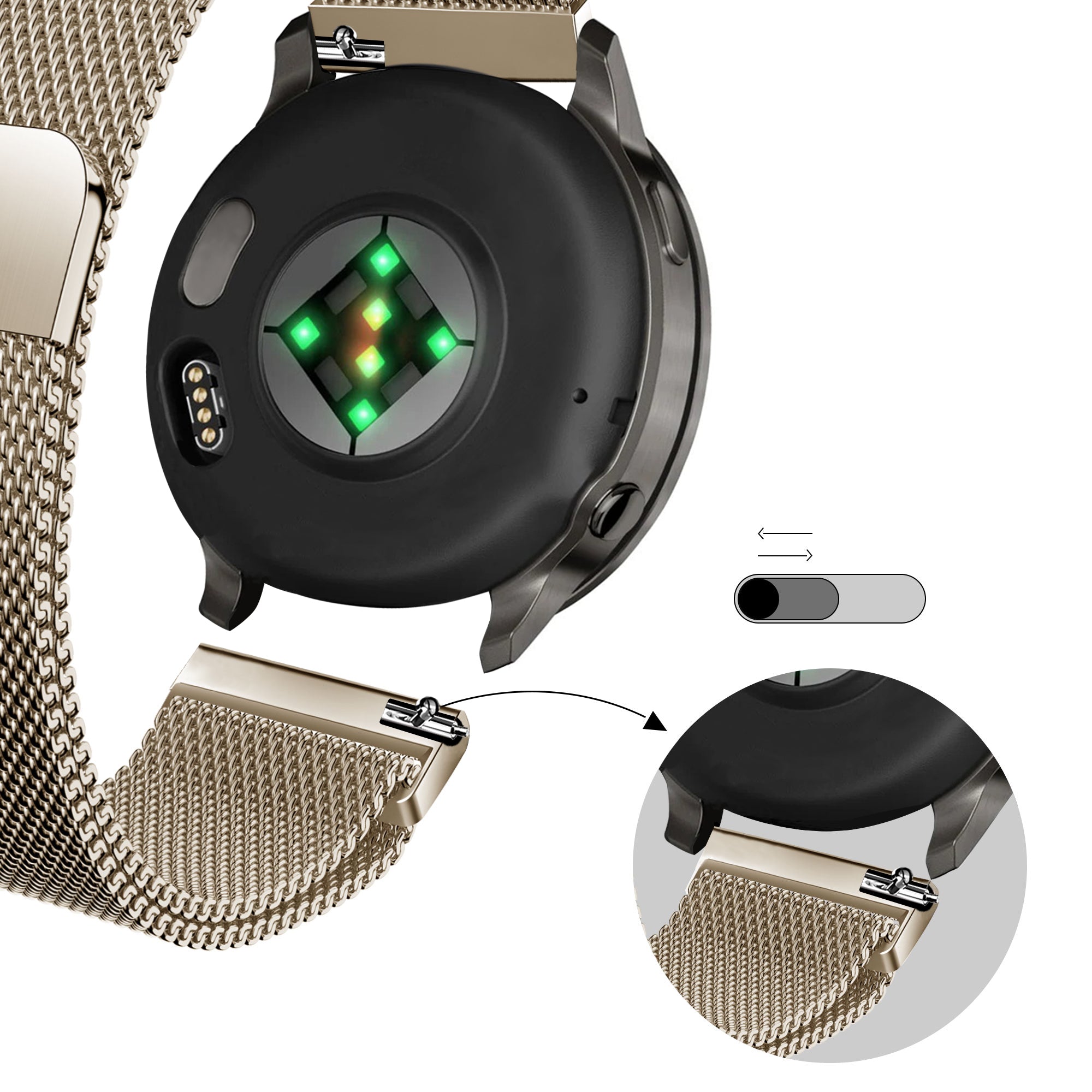 Bandz Garmin Venu 2s Milanese Loop Strap (Vintage Gold)