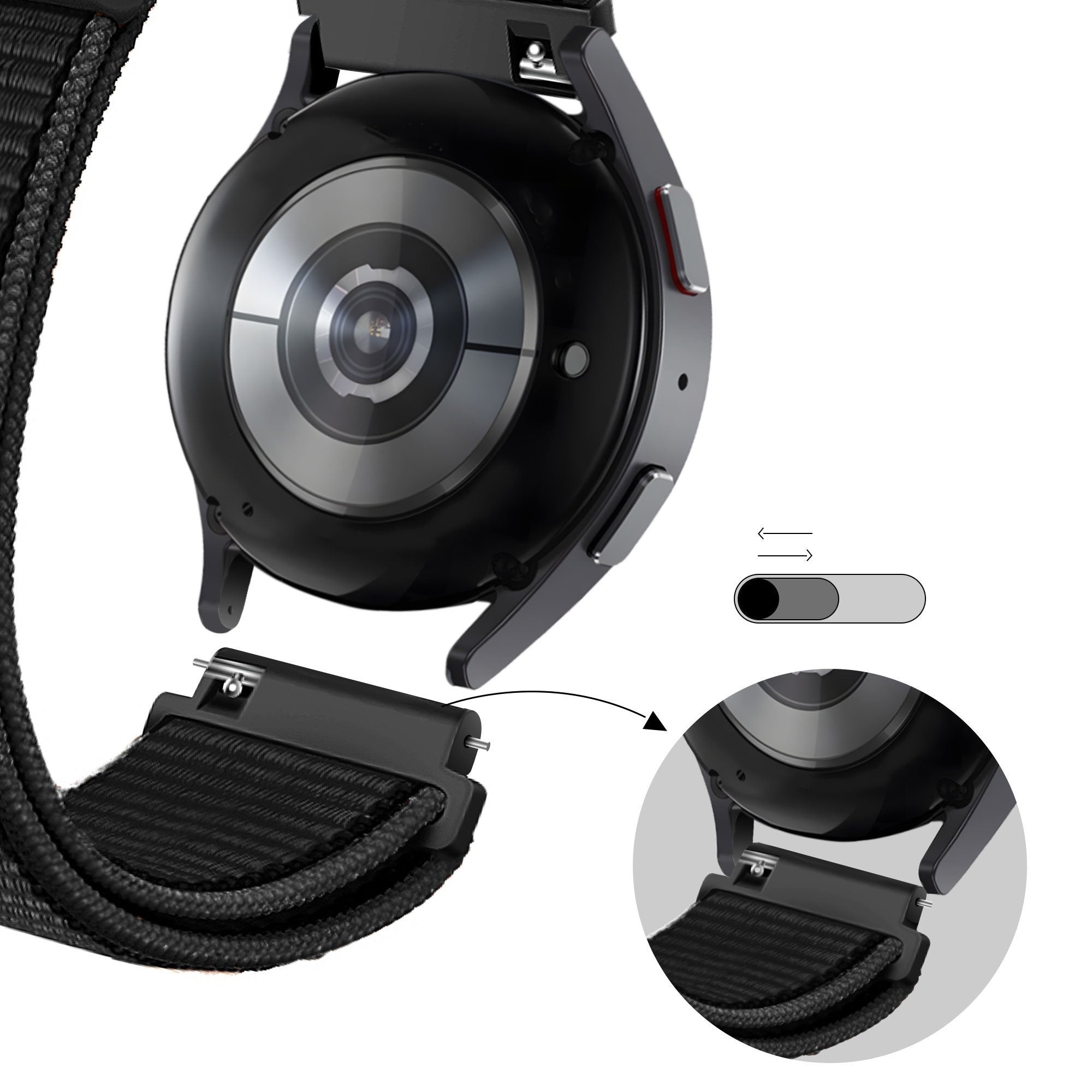 Bandz Correa nylon loop Coros Apex 2 (negro)