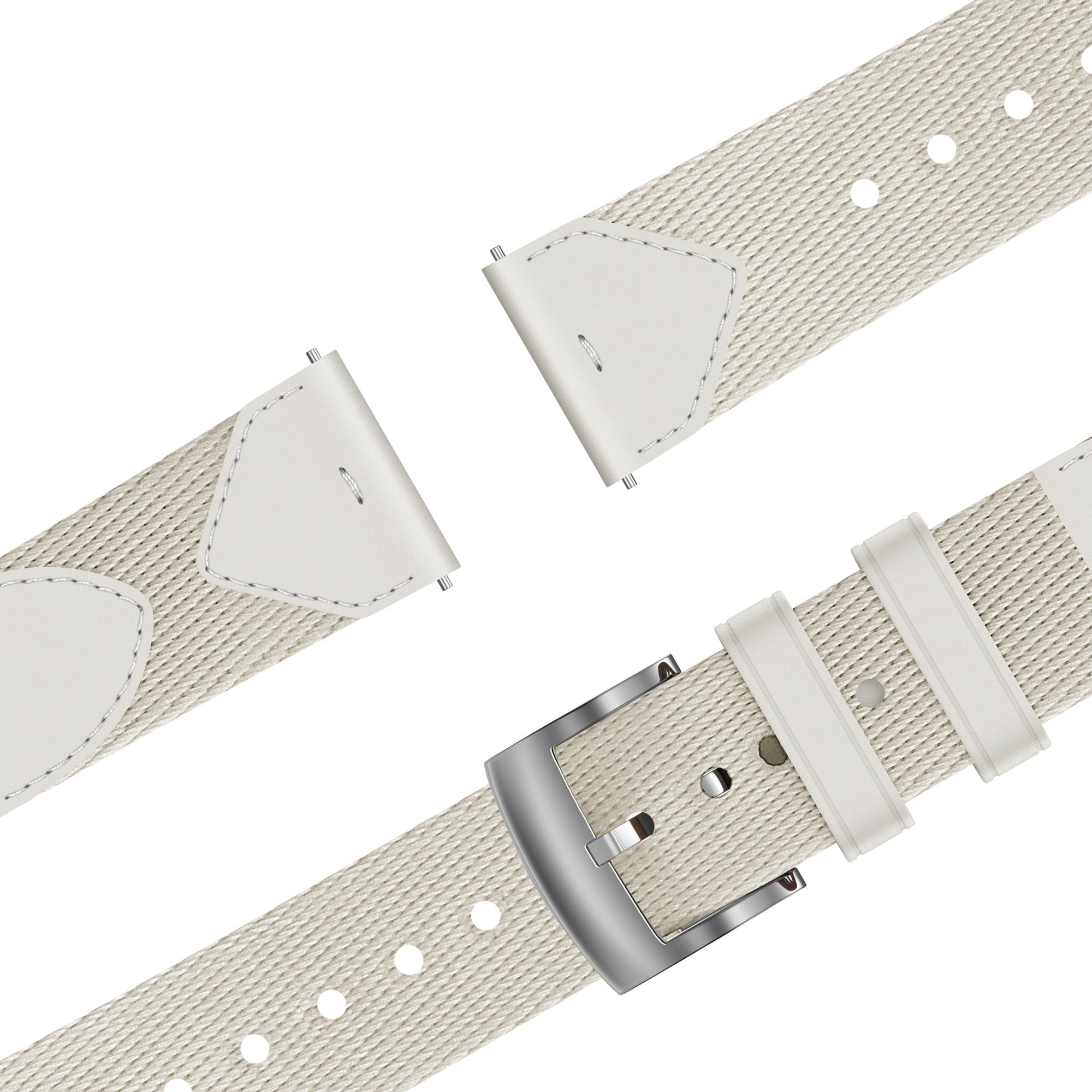 Bandz Correa cuero híbrida 'Easy Fit' Fossil Gen 6 - 42mm (blanco estrella)