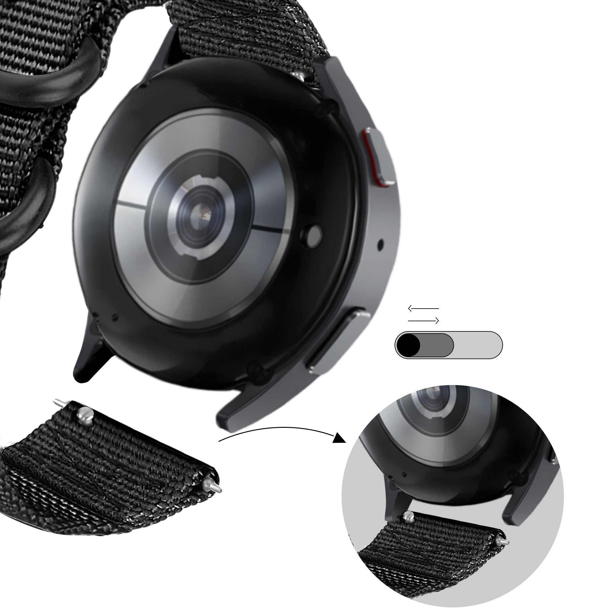 BALR Amazfit GTR 2 Nylonarmband mit Schnalle (Schwarz)