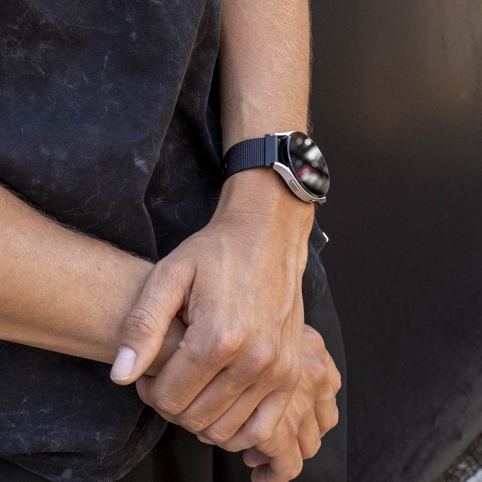 BALR Samsung Galaxy Watch 4 44mm Nylonarmband mit Schnalle (Schwarz)