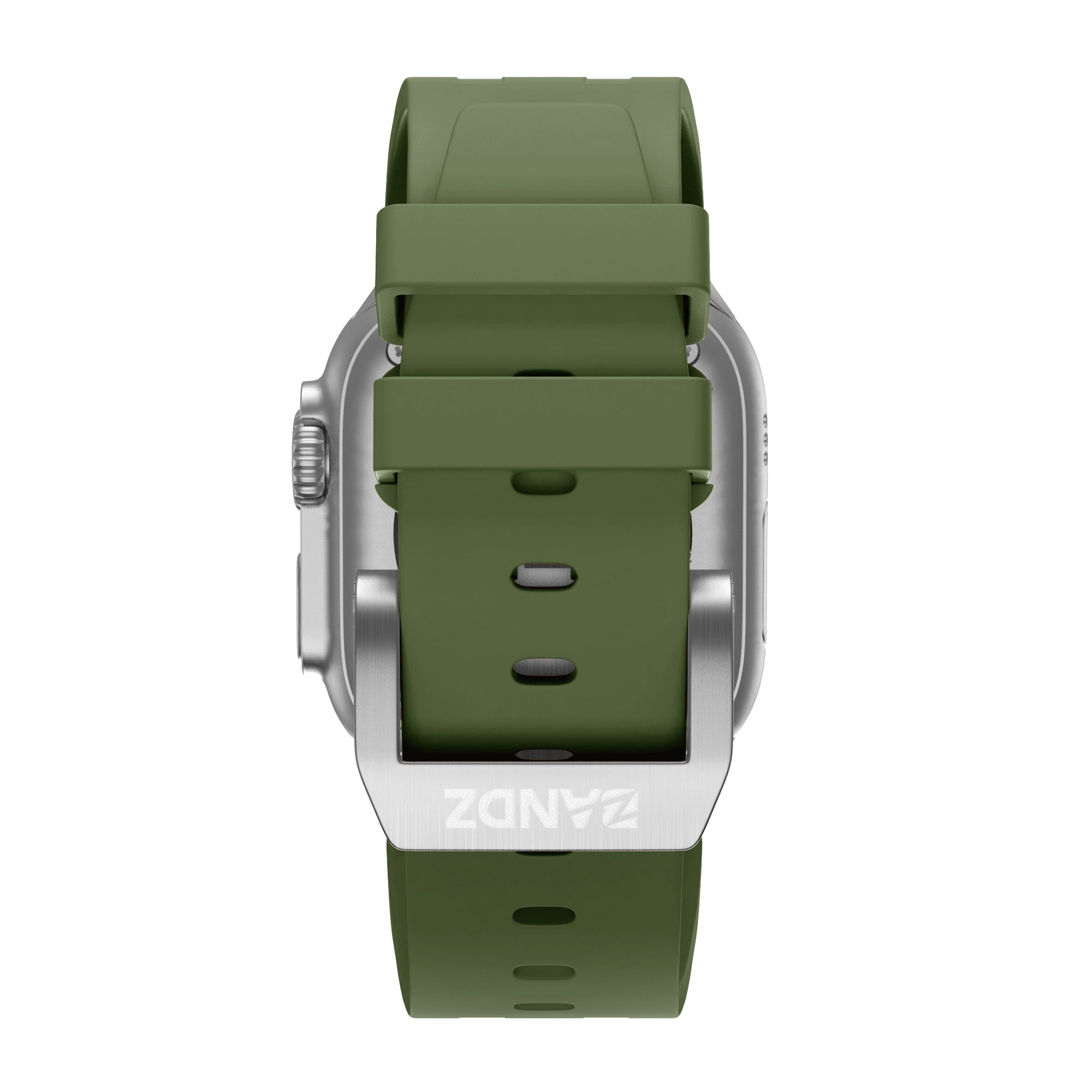 Bandz Apple Watch Silicone Strap 'Luxe Liquid' (Green With Silver)