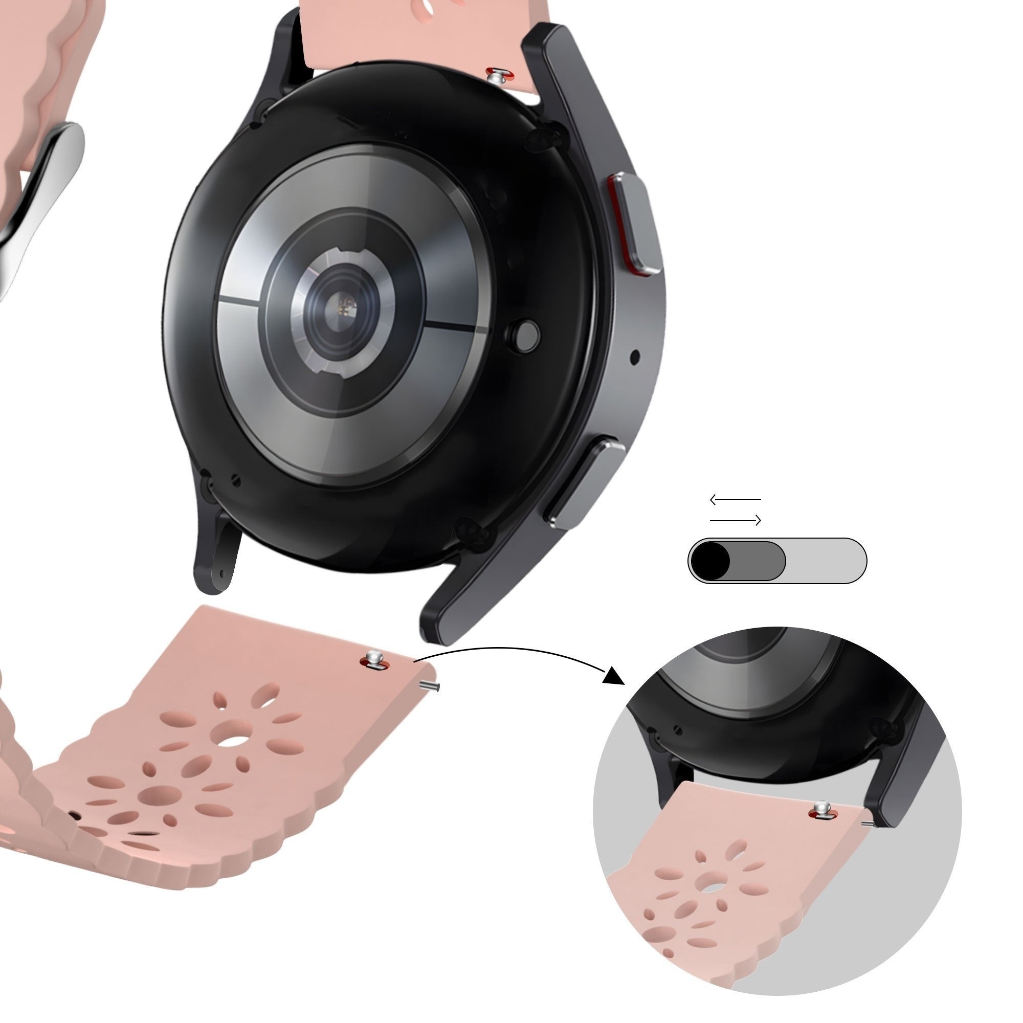 Bandz Coros Pace 2 Patterned Silicone Strap (Pink)