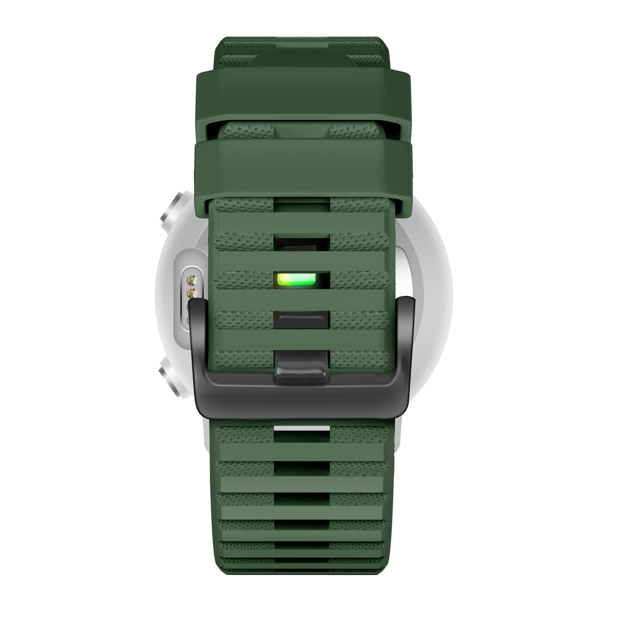 Bandz Garmin Quatix 8 - 51mm Buckled Silicone Strap (Dark Green)