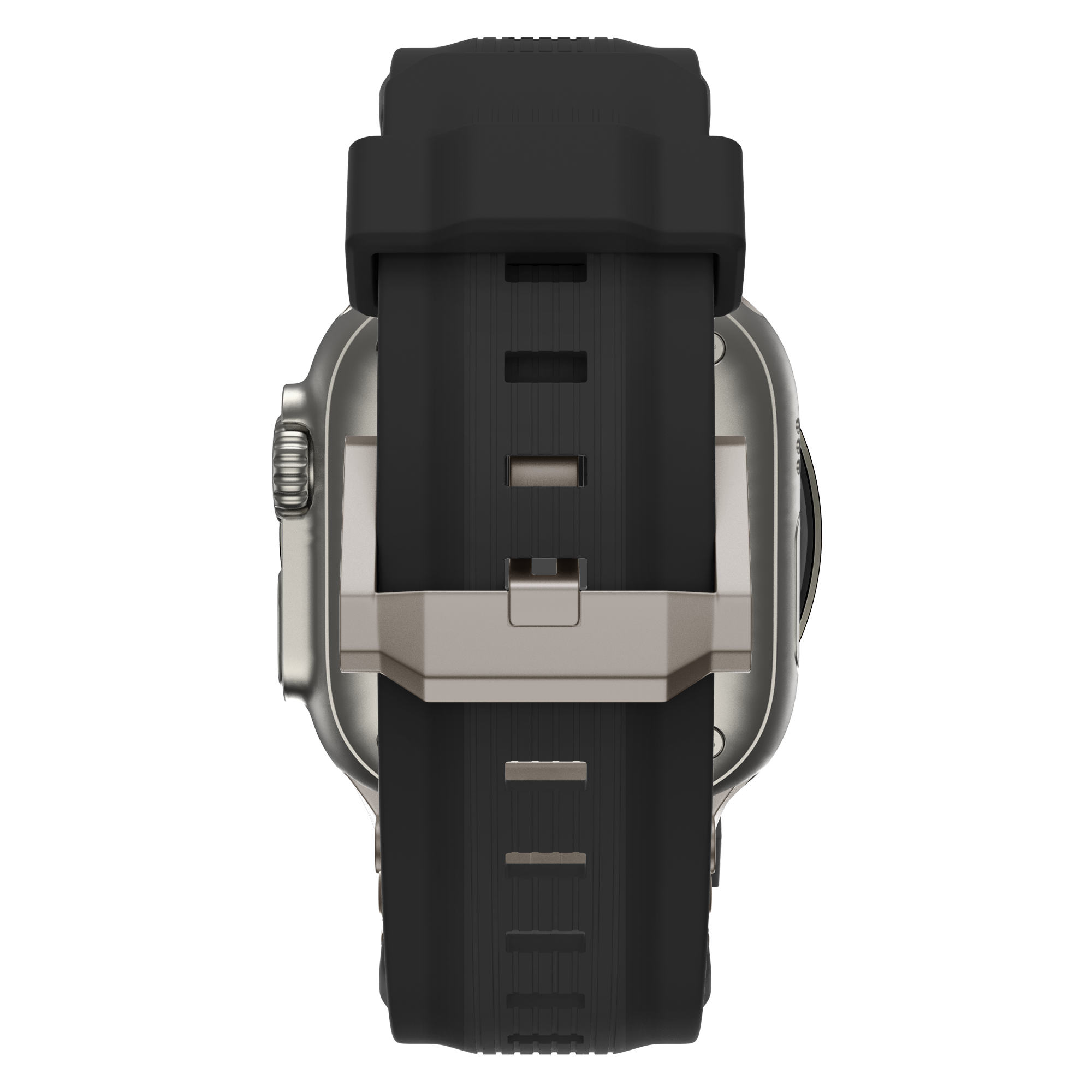 Bandz Apple Watch Armband aus Flüssigsilikon 'Explorer' (Schwarz mit Titan)