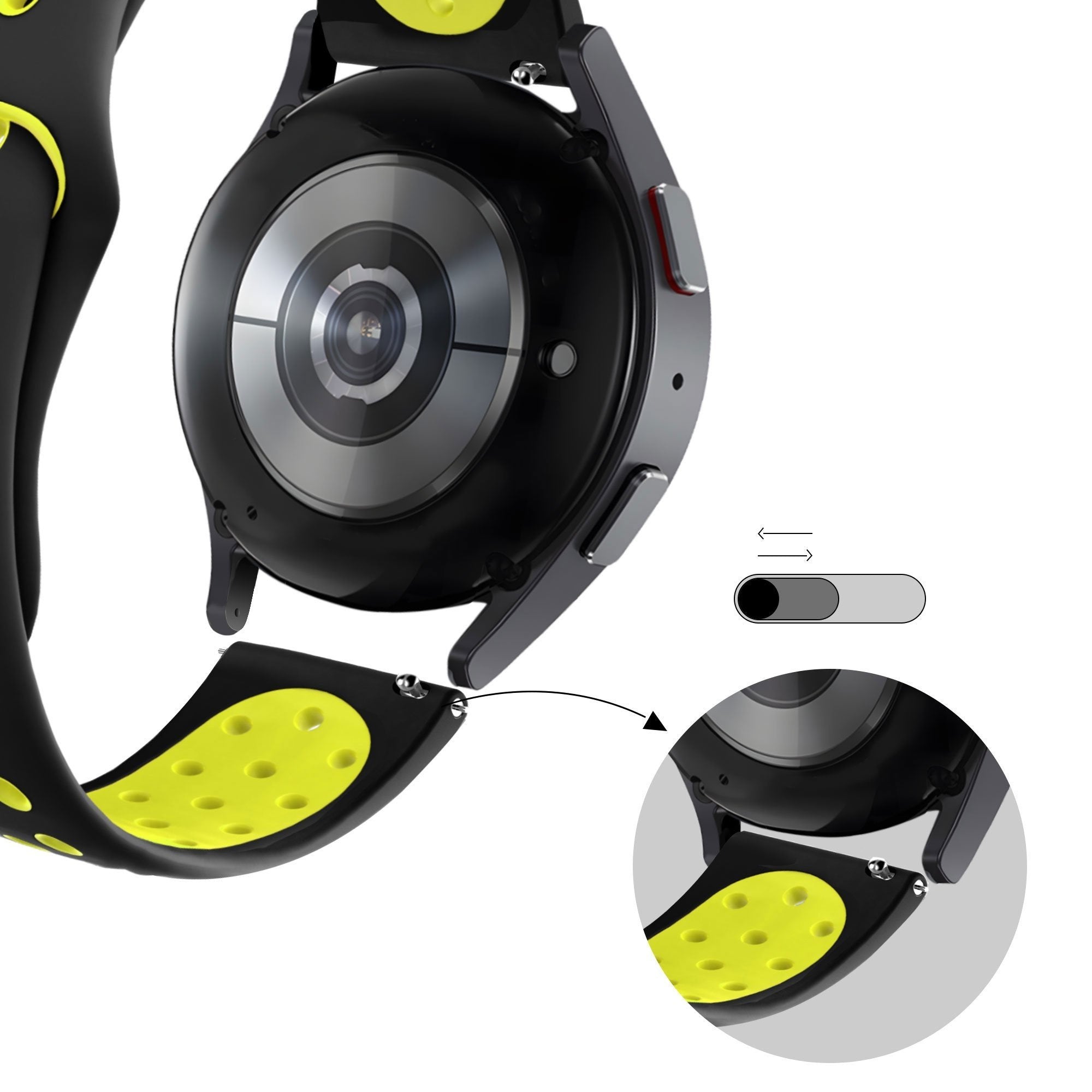 Bandz Correa deportivo 'De lujo' Huawei Watch GT 5 Pro 46mm (negro/amarillo)