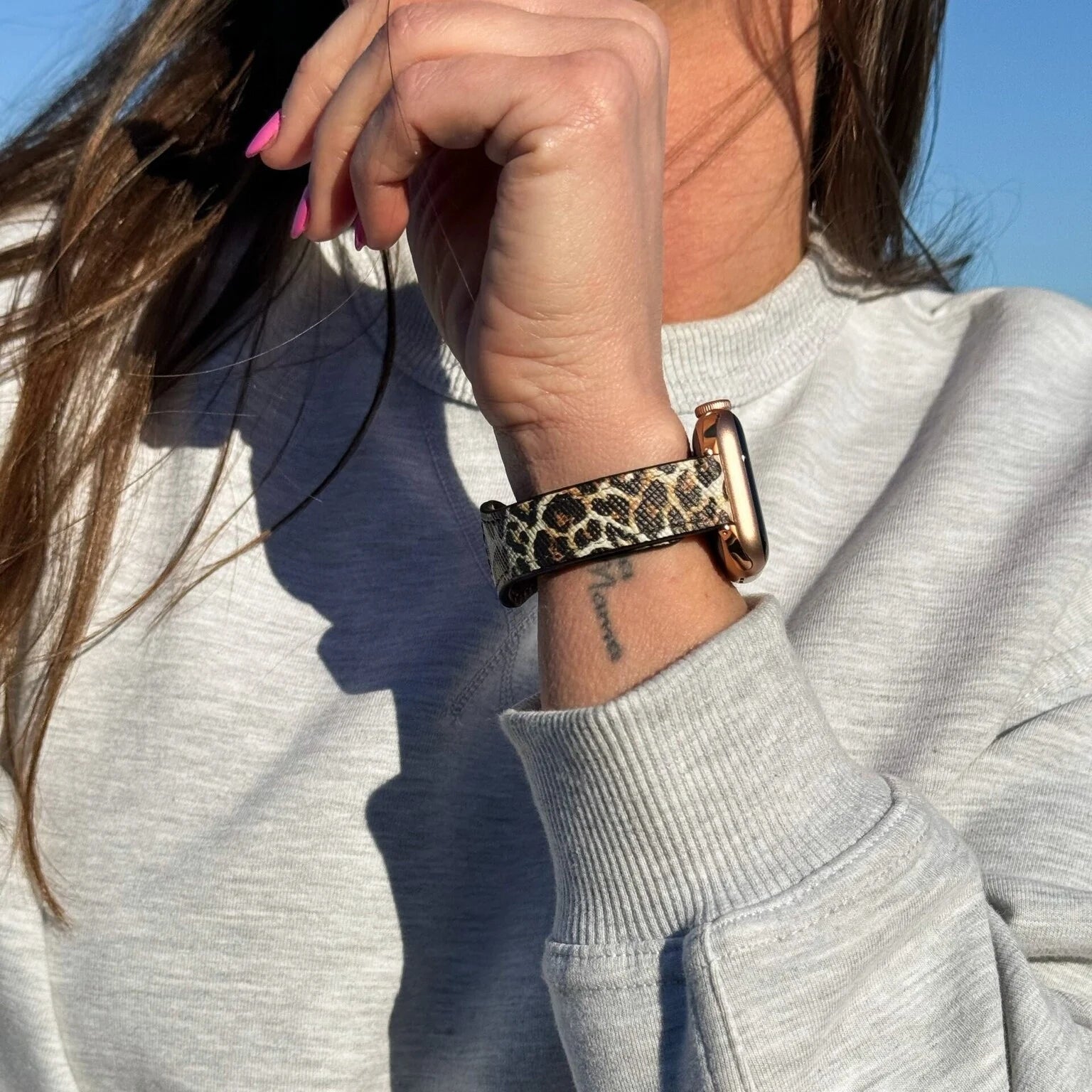 Apple Watch Leather Strap (Leopard)