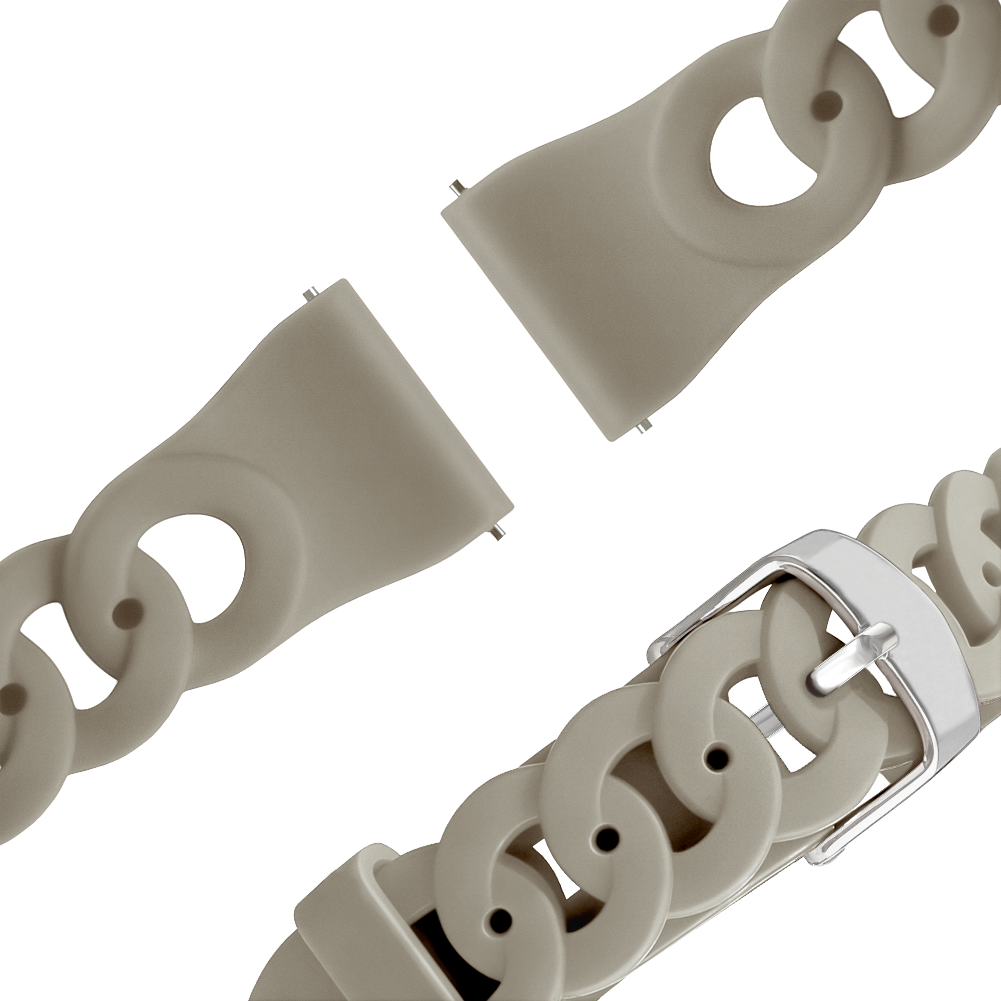 Bandz Amazfit Bip 3 (Pro) Silicone Strap 'Chains' (Light Grey)