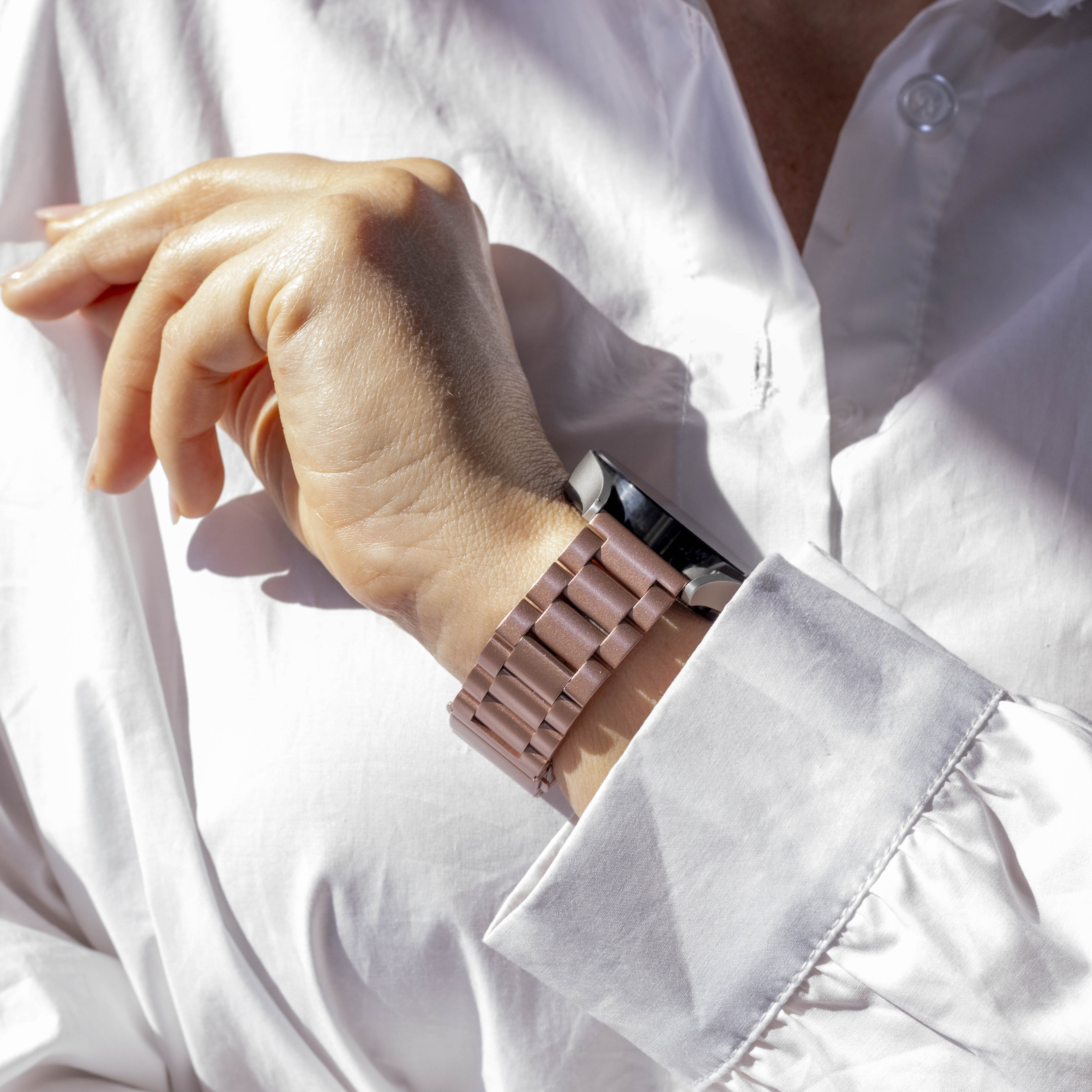 Samsung Galaxy Watch 7 - 40mm Stahl-Gliederarmband (Rosa)