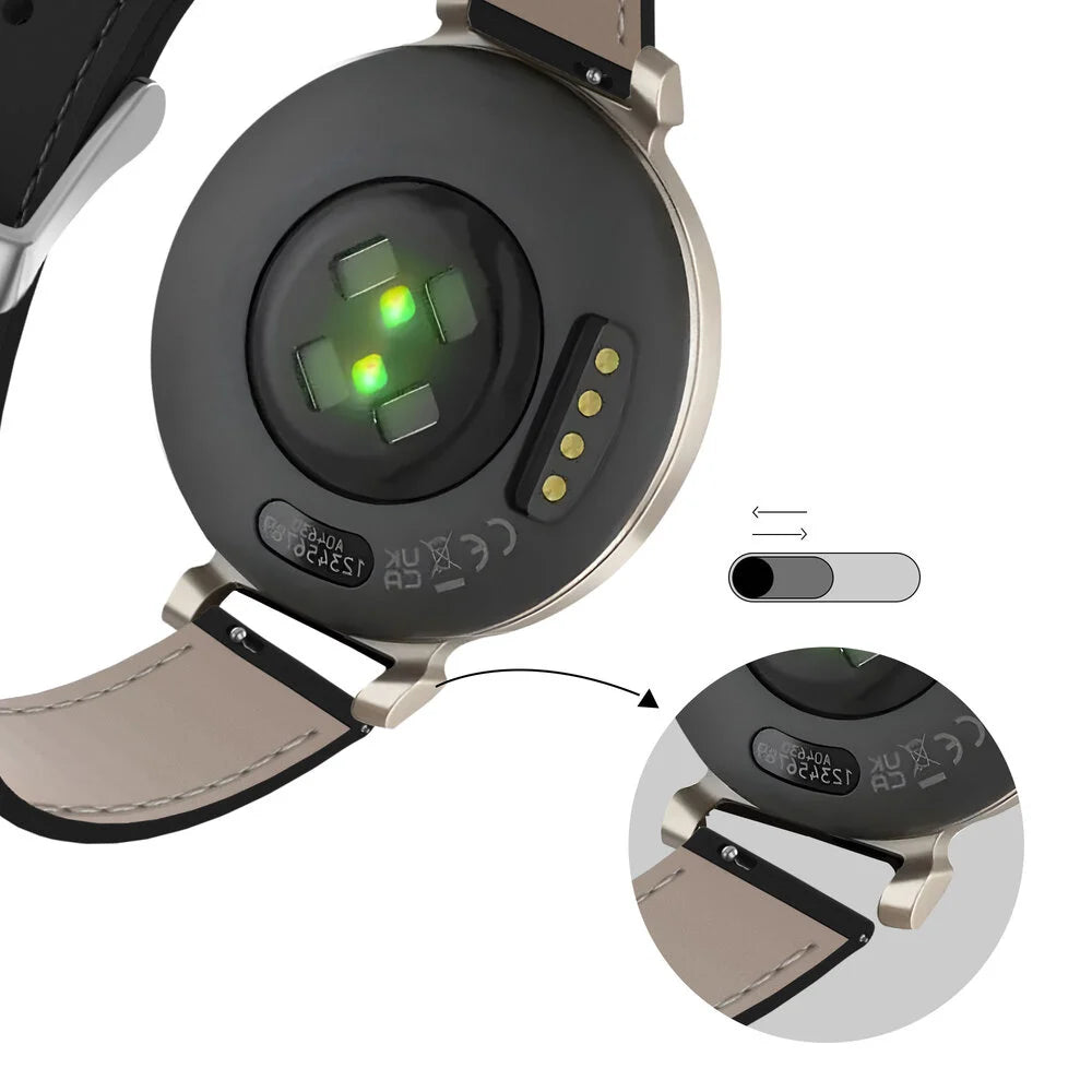 Watch Strap Leather 14mm - Quick Release (Black)