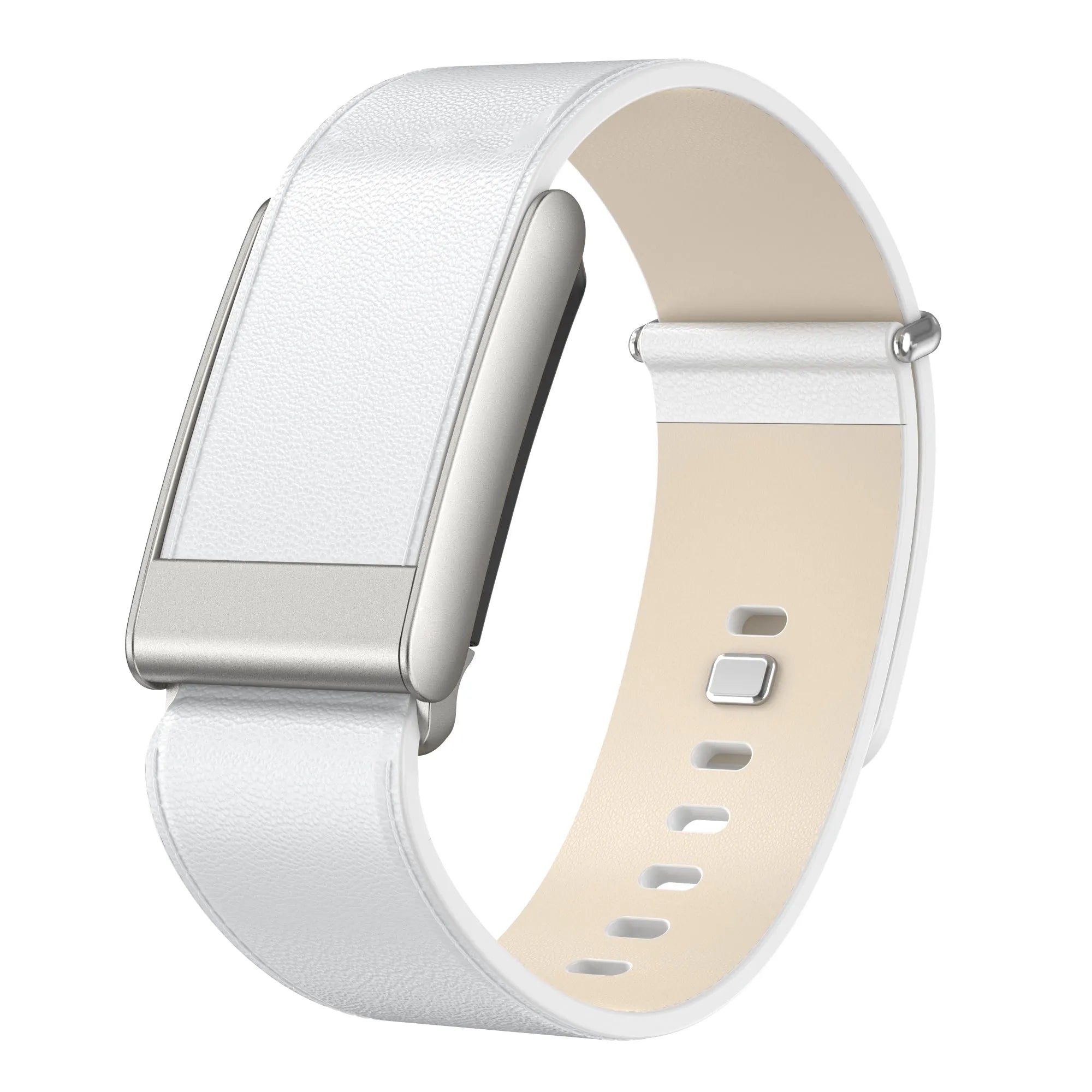 Correa cuero compatible con Whoop 5.0 (blanco)