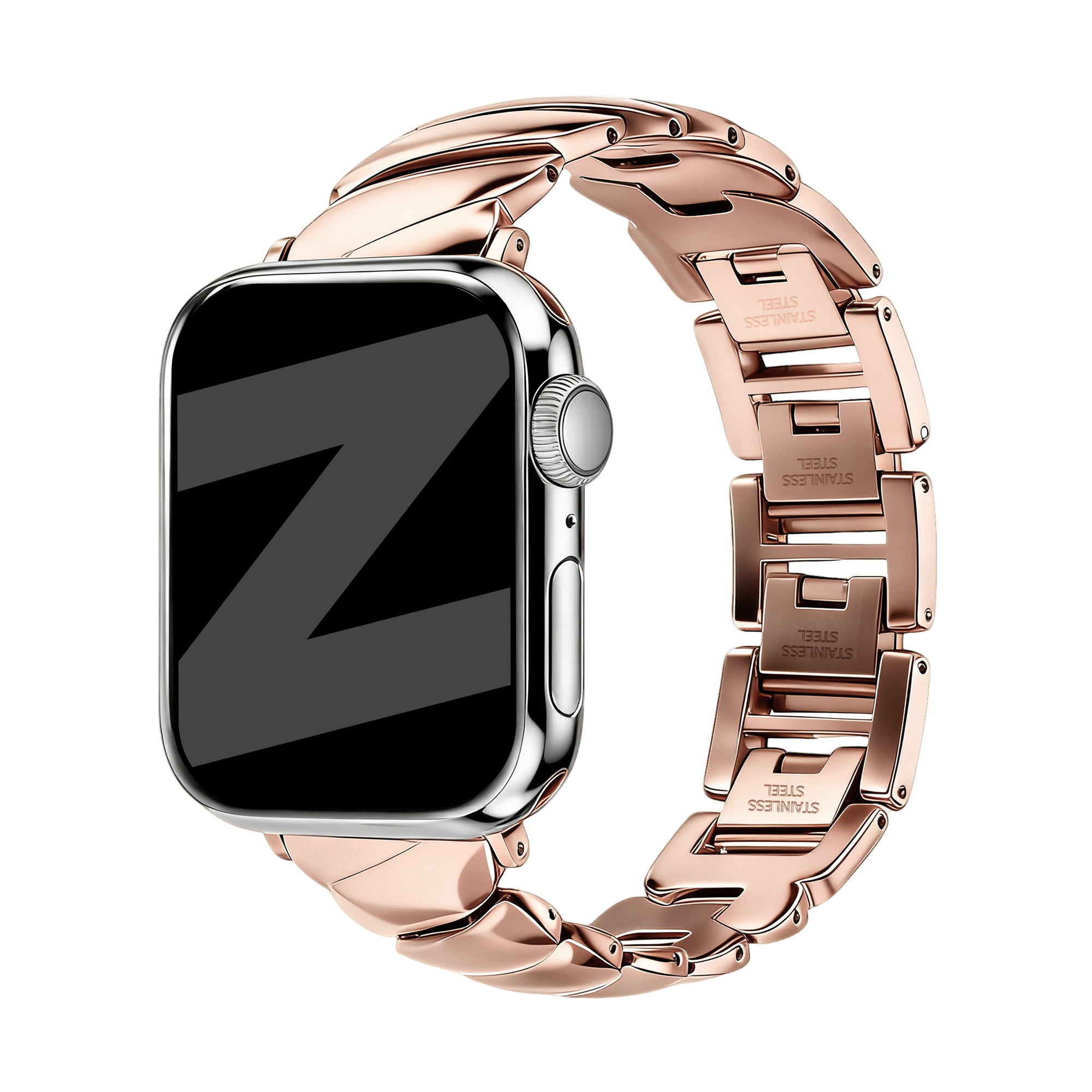 Bandz Correa acero premium 'Twisted' Apple Watch (rosa dorado)