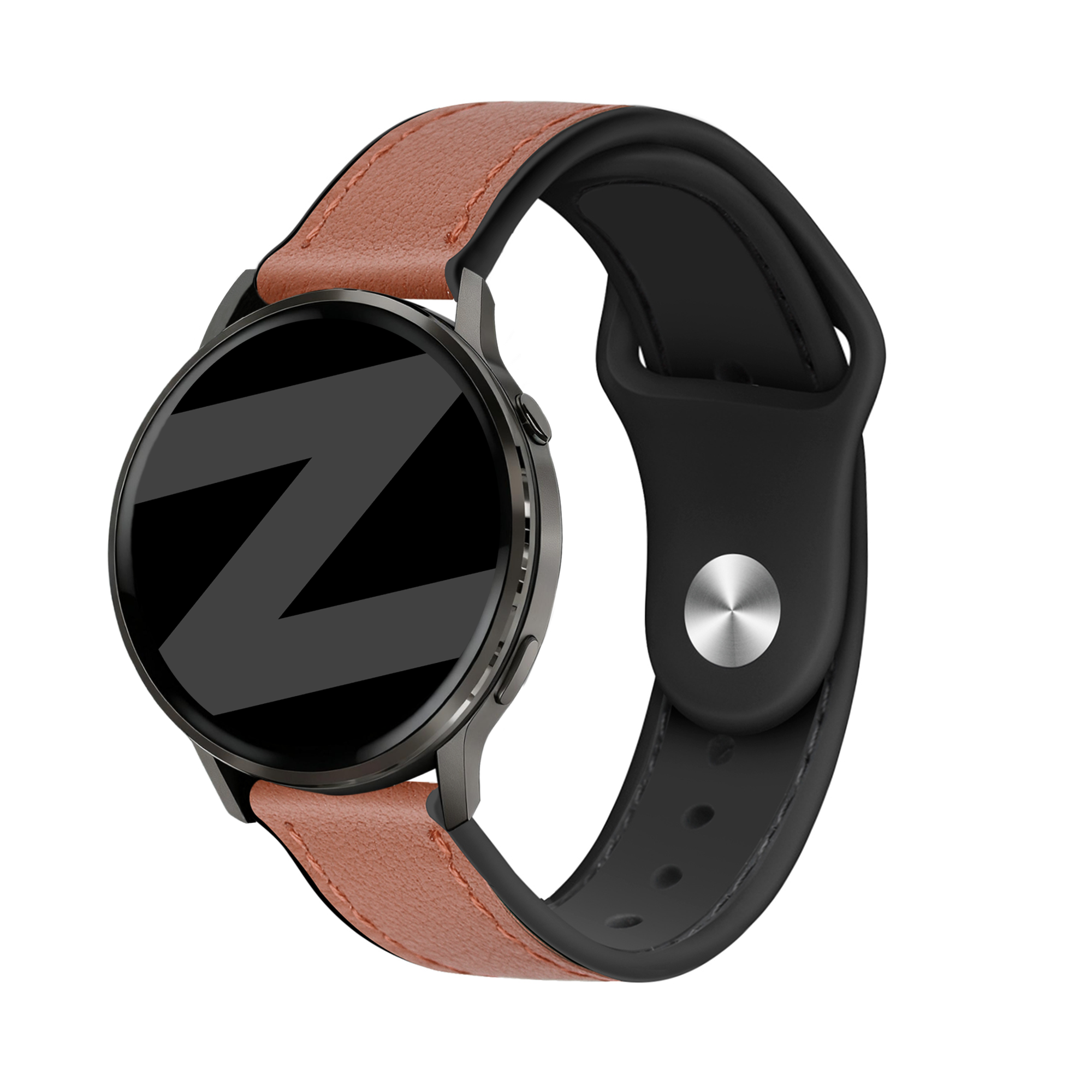 Bandz Garmin Forerunner 265 Leather Strap 'Hybrid' (Brown)