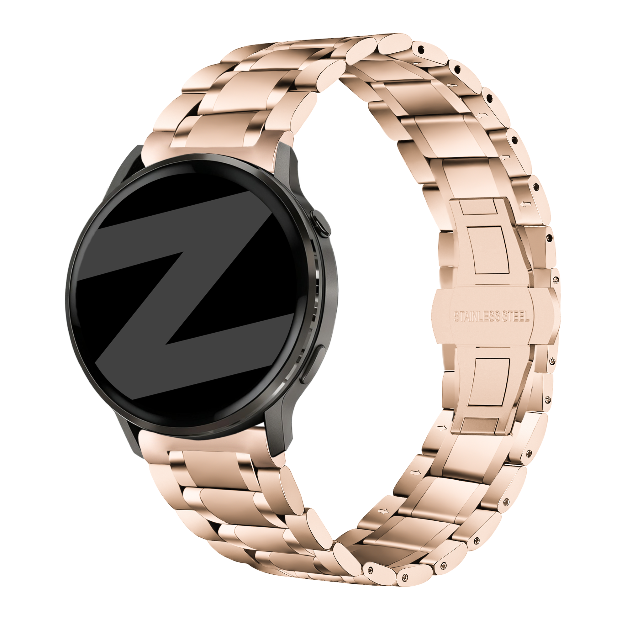 Bandz Garmin Bounce 2 Steel Link Strap 'Deluxe' (Rose Gold)