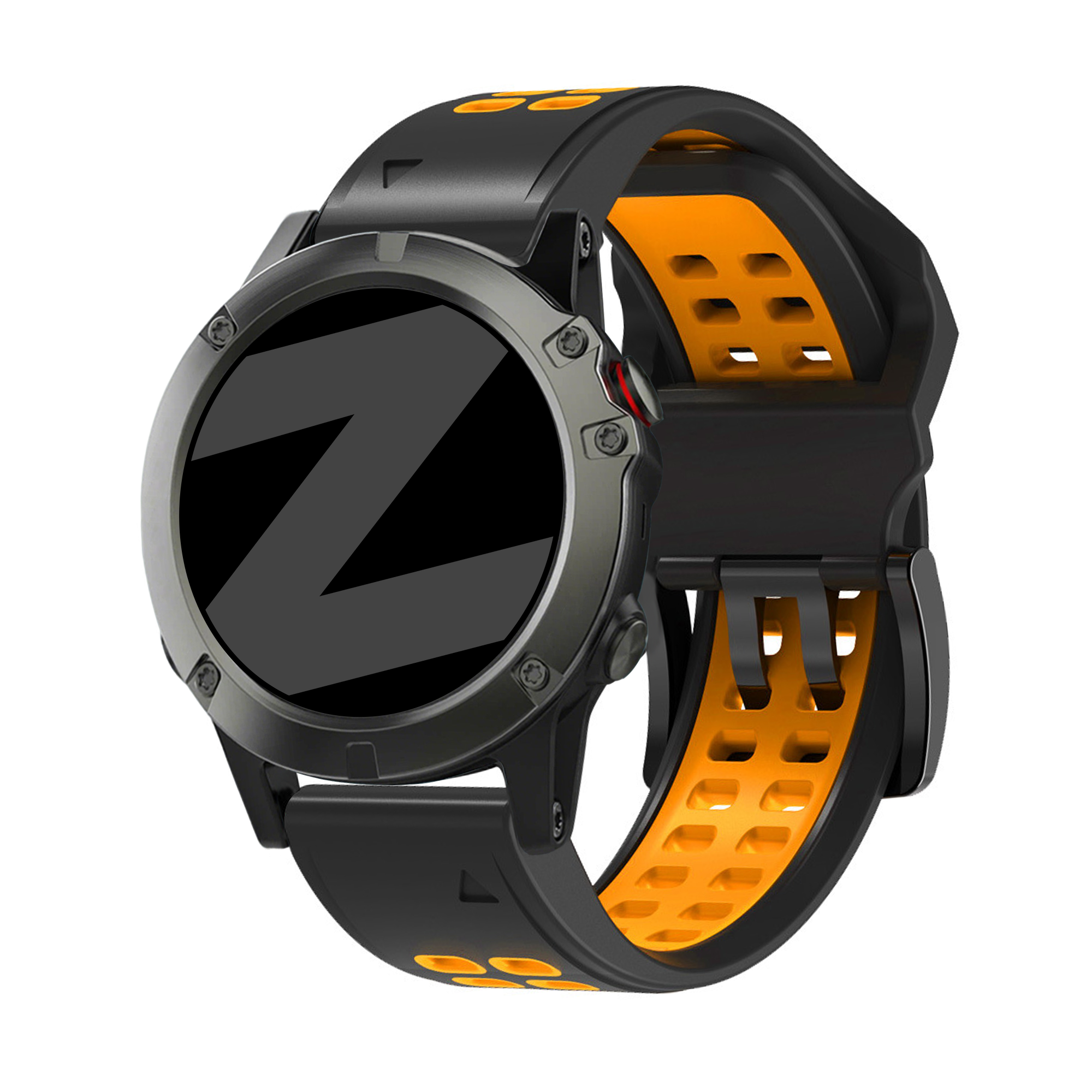 Bandz Garmin Descent Mk2(i) Buckled Sport Strap (Black/Orange)