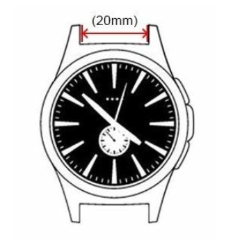Correa reloj cuero moderno 20mm - universal (marrón)