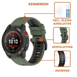 Correa deportiva con hebilla Garmin Instinct E - 45mm (verde oliva/negra)