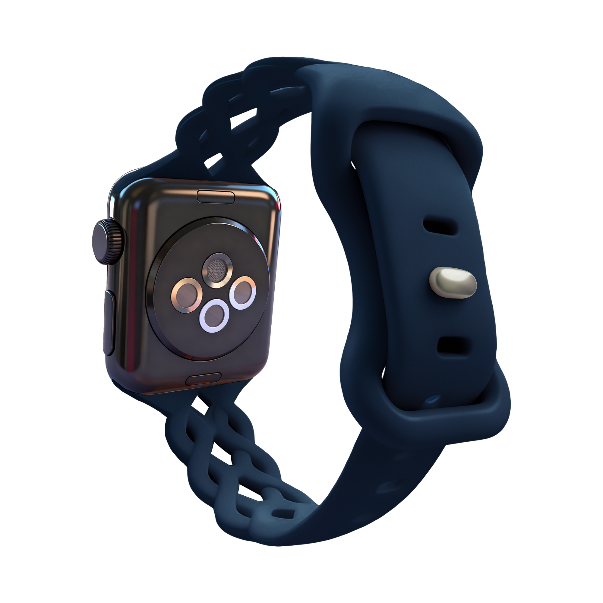 Bandz Apple Watch Silicone Strap 'Braided' (Dark Blue)