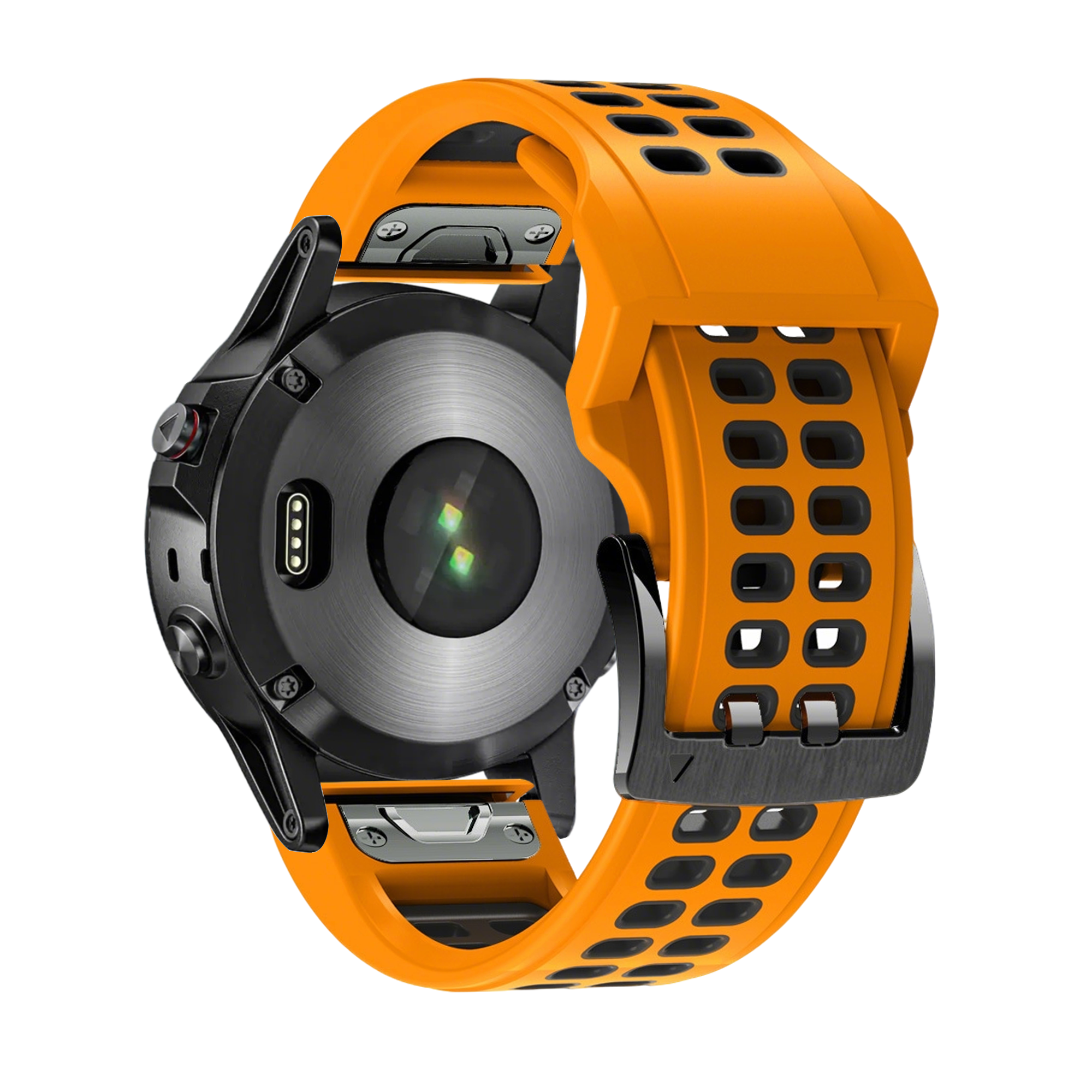 Bandz Garmin Tactix 8 - 47mm Buckled Sport Strap (Orange/Black)