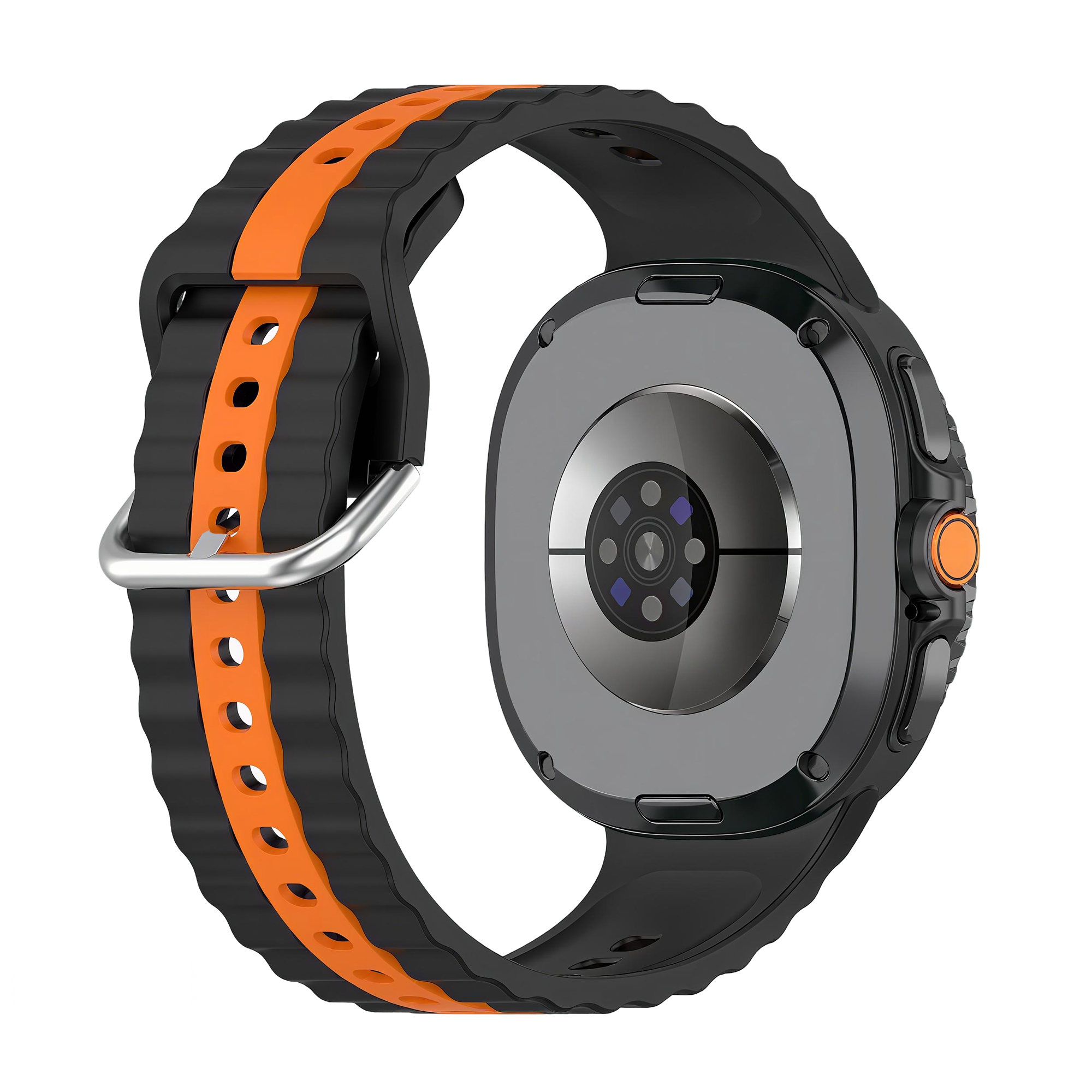 Samsung Galaxy Watch 8 - 44mm Dual Sport Strap (Black/Orange)