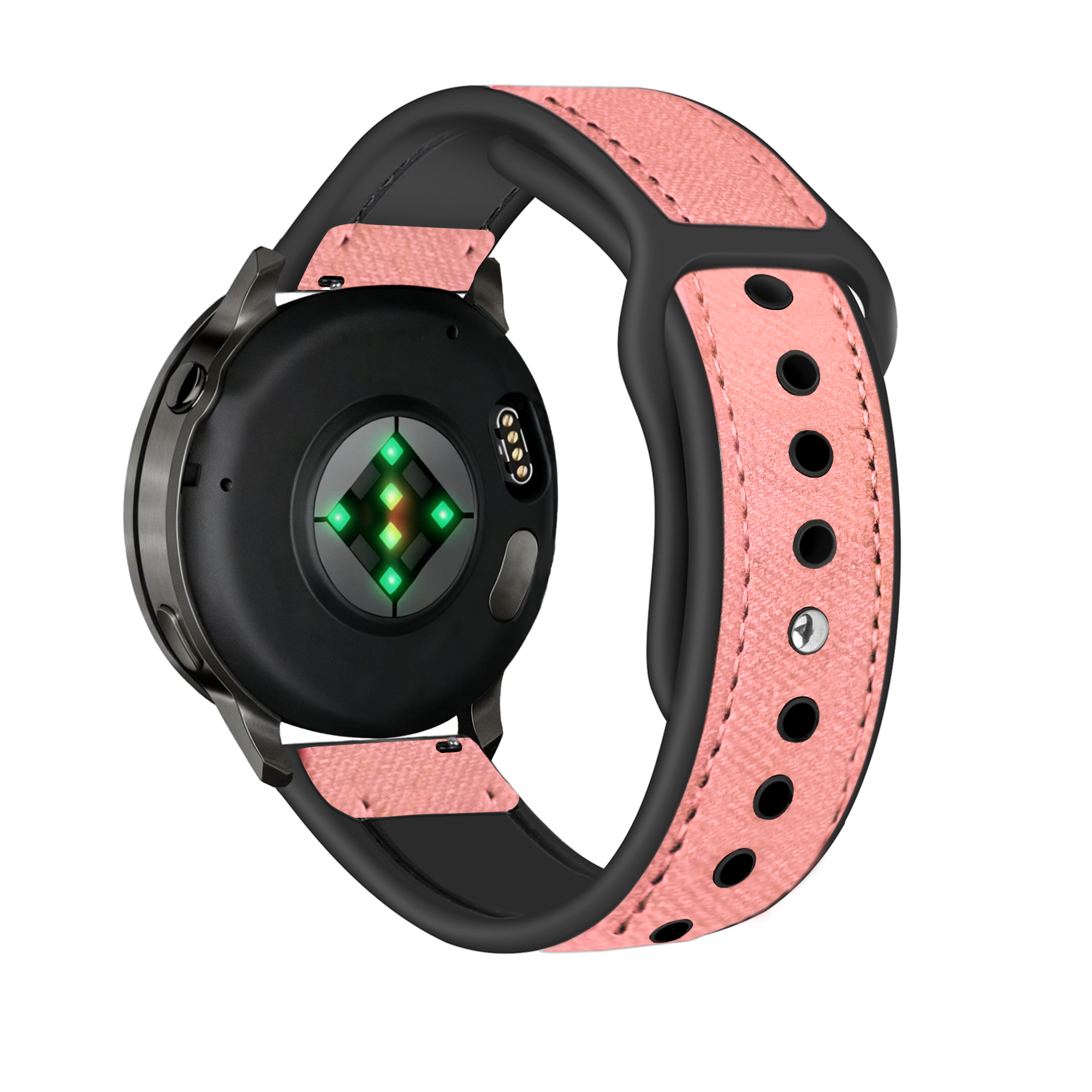 Bandz Garmin Bounce 2 Leather Strap 'Hybrid' (Pink)