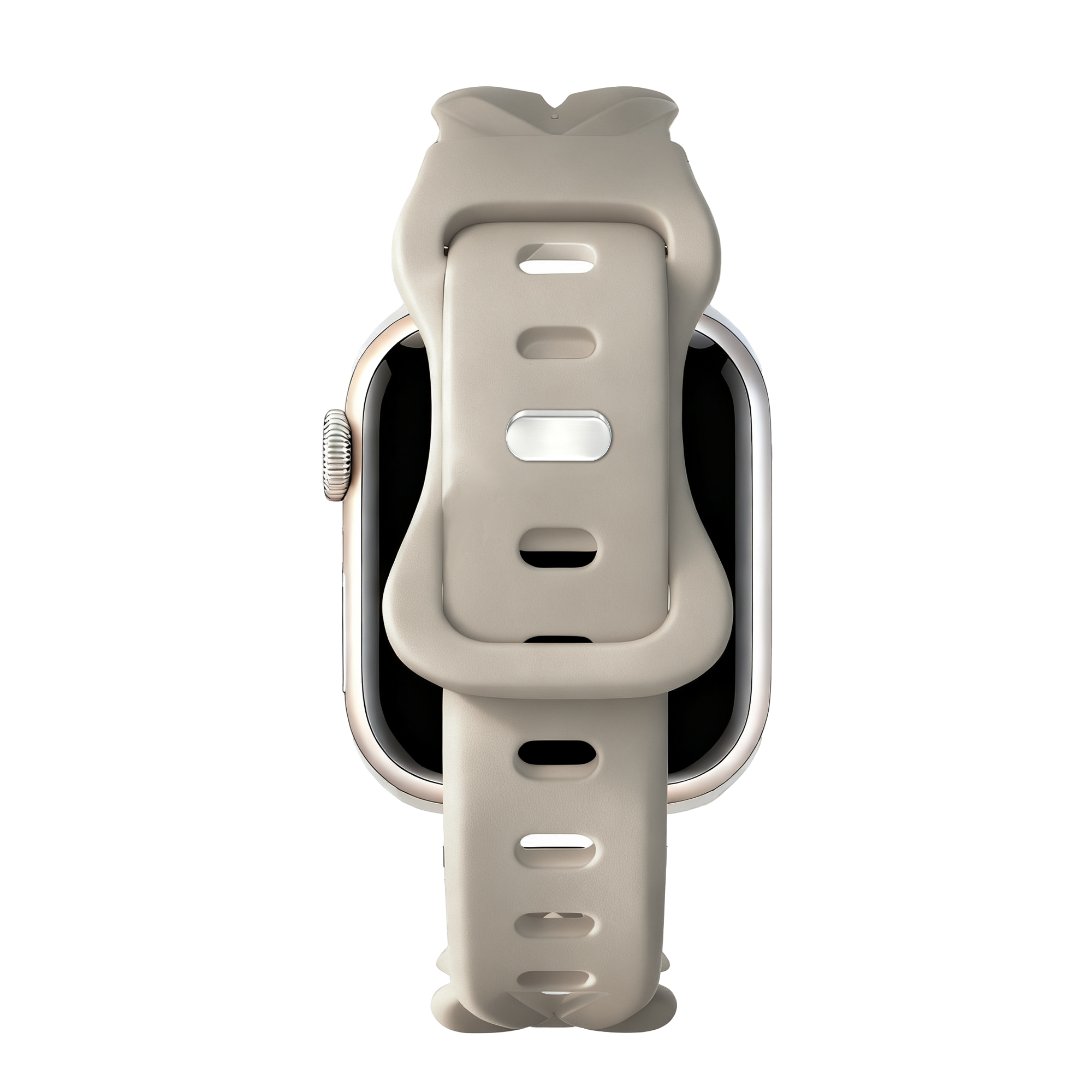 Bandz Apple Watch Silicone Strap 'Braided' (Light Beige)