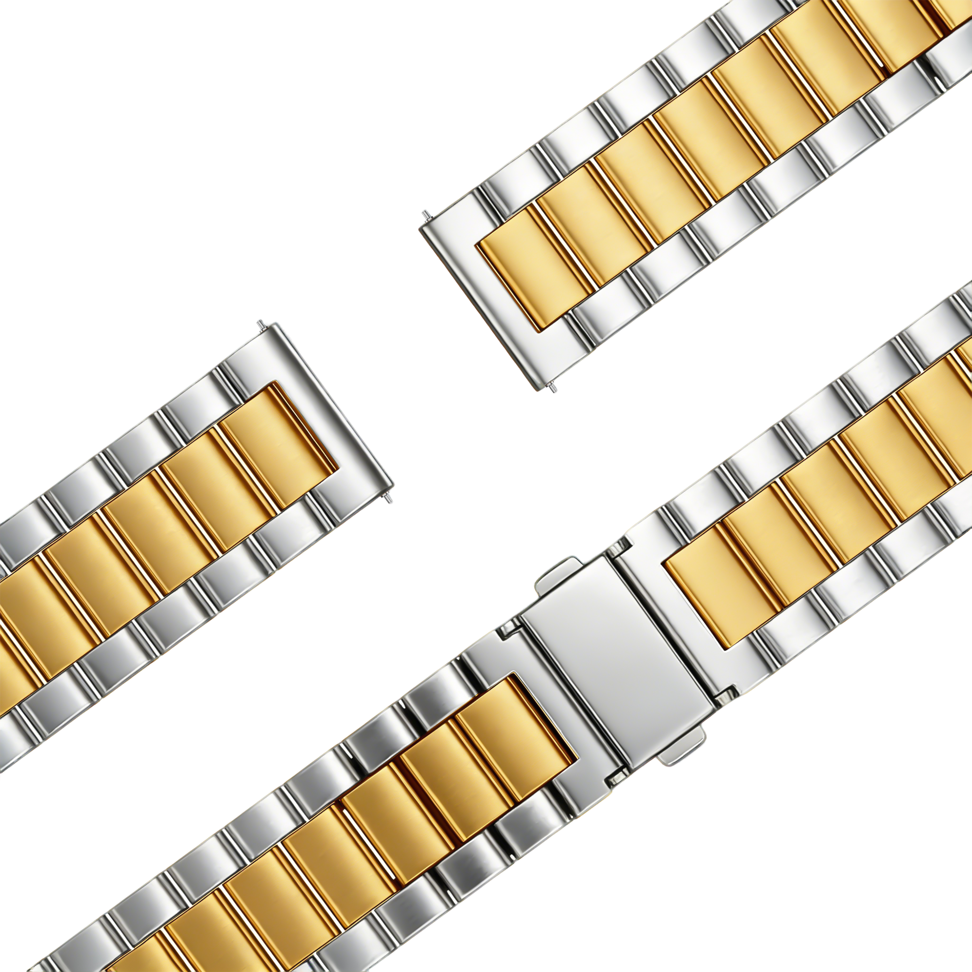 Bandz Garmin Forerunner 265s Steel Strap 'Classic' (Silver/Gold)