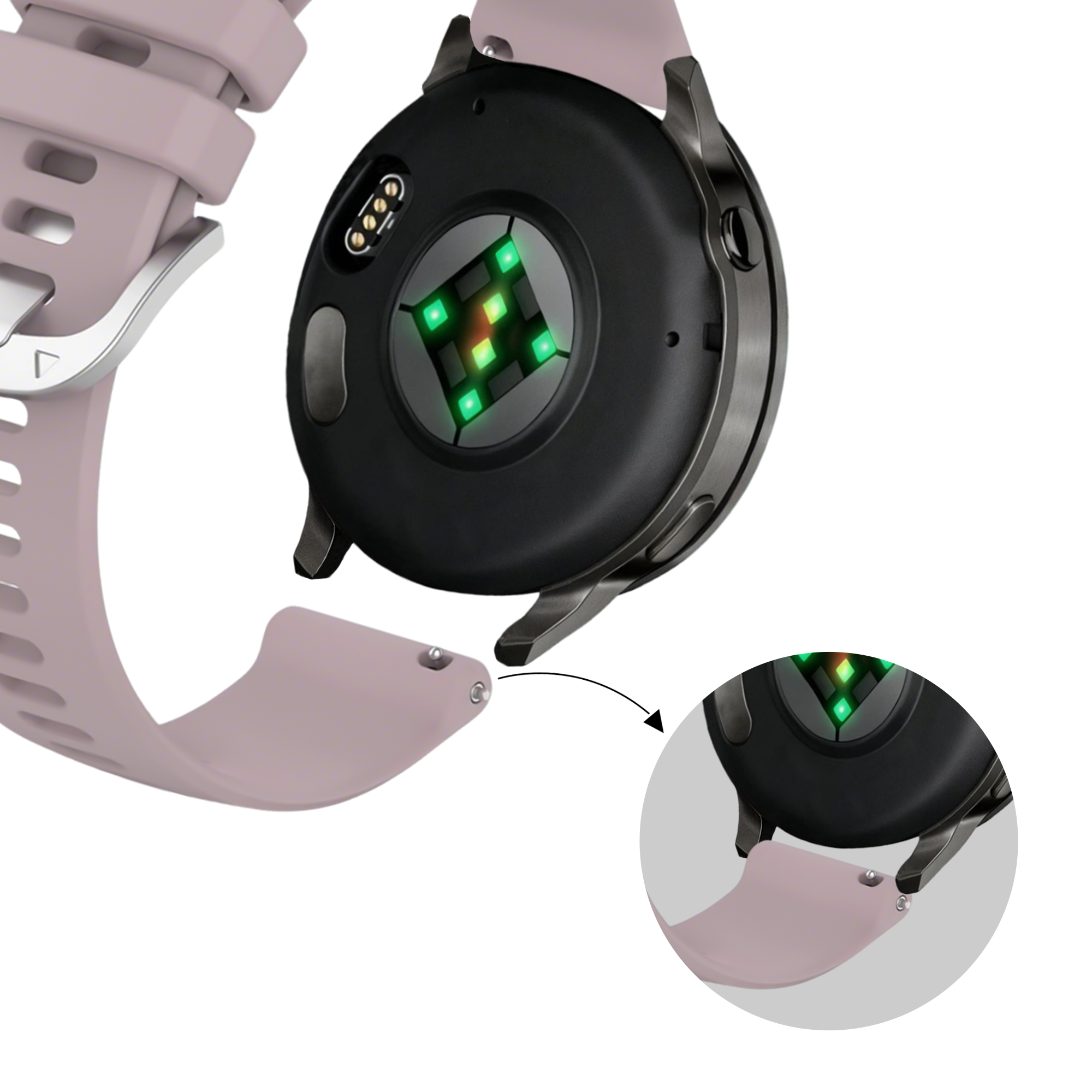 Bandz Garmin Forerunner 265s Silicone Strap 'Classic' (Lavender)