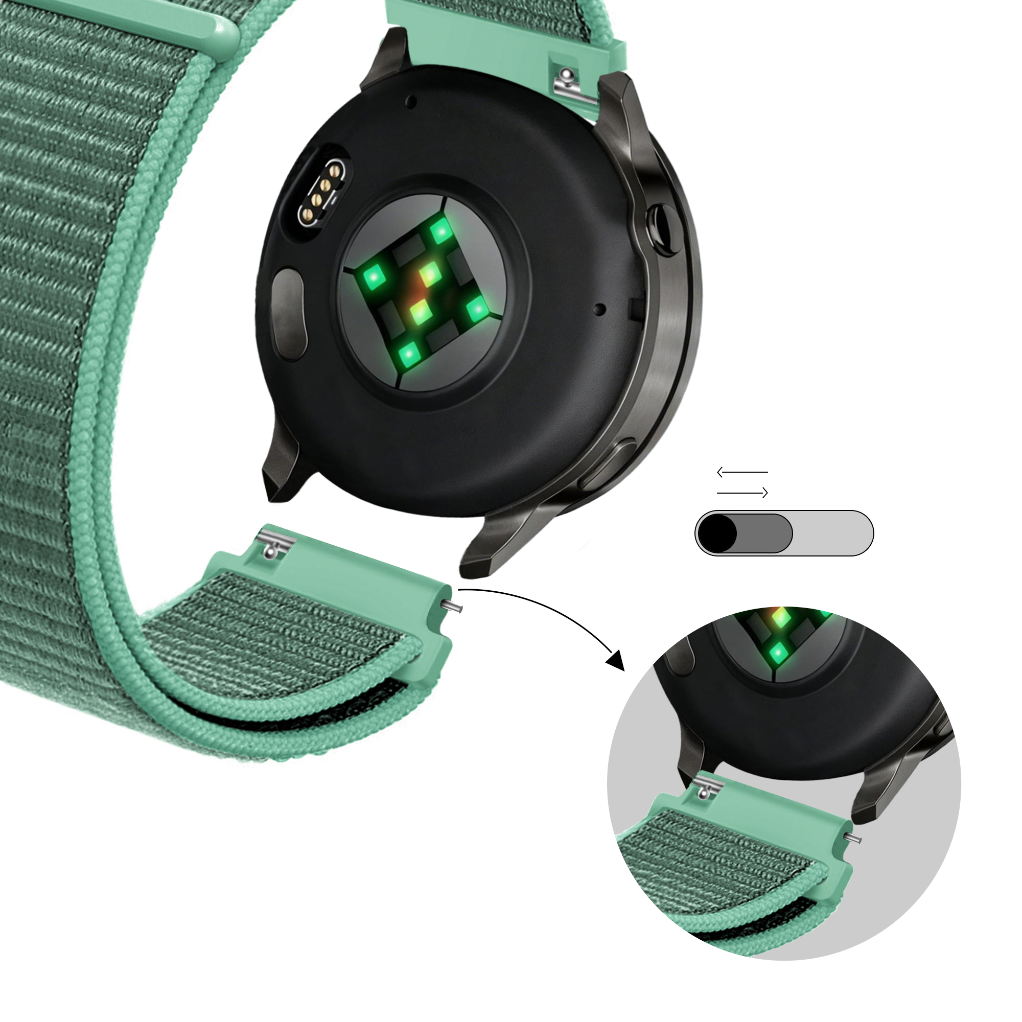 Bandz Garmin D2 Air X15 Nylon Loop Strap (Mint)