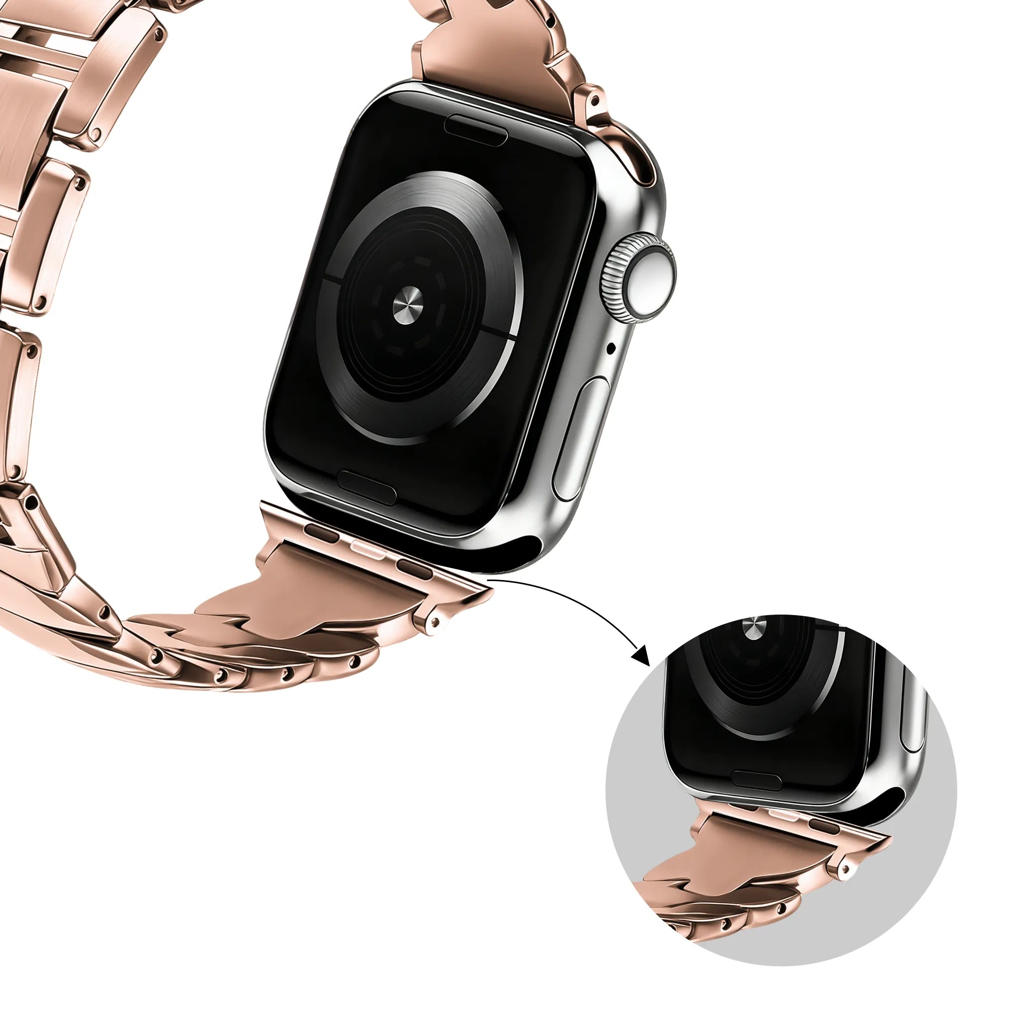Bandz Correa acero premium 'Twisted' Apple Watch (rosa dorado)