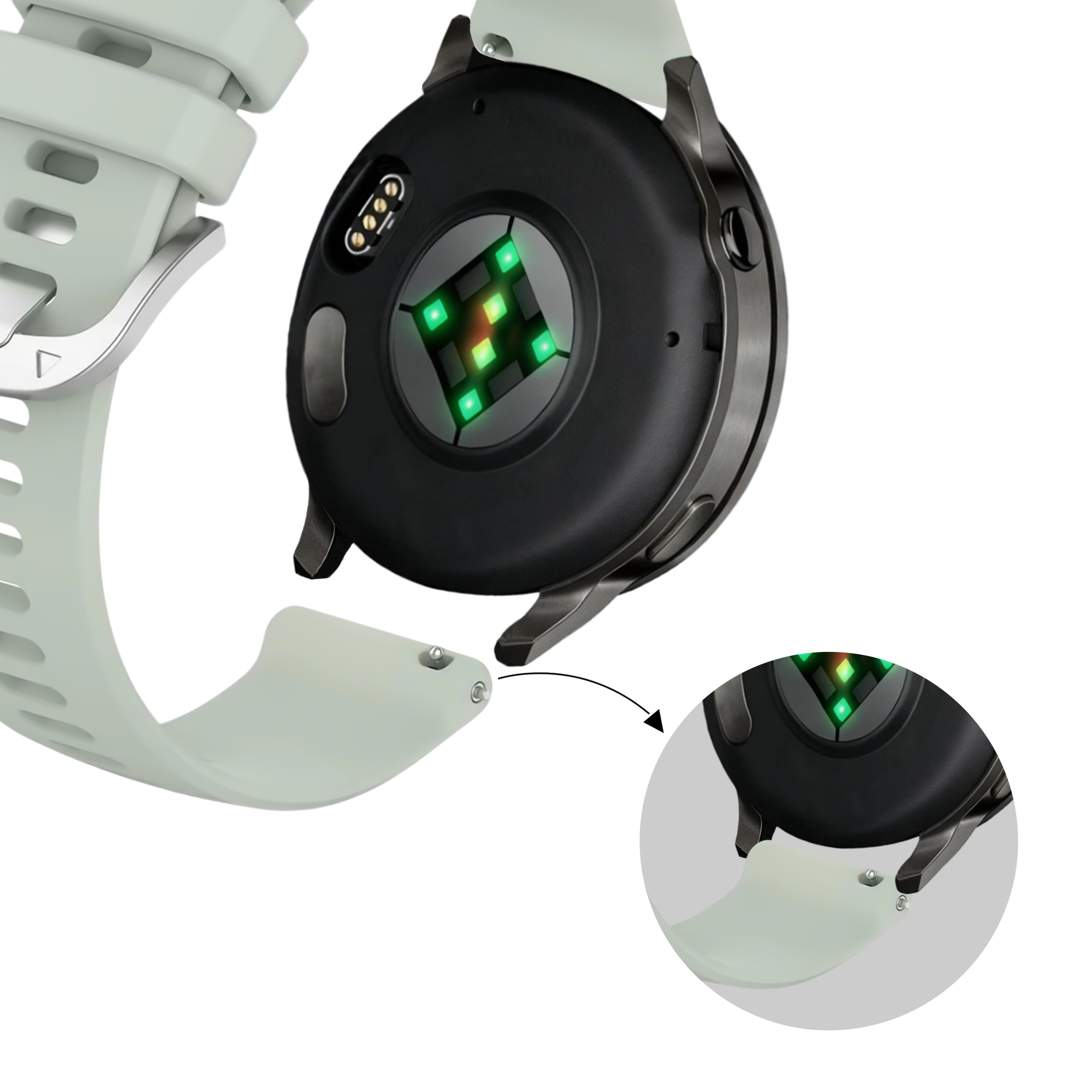 Bandz Garmin Forerunner 265s Silicone Strap 'Classic' (Light Green)