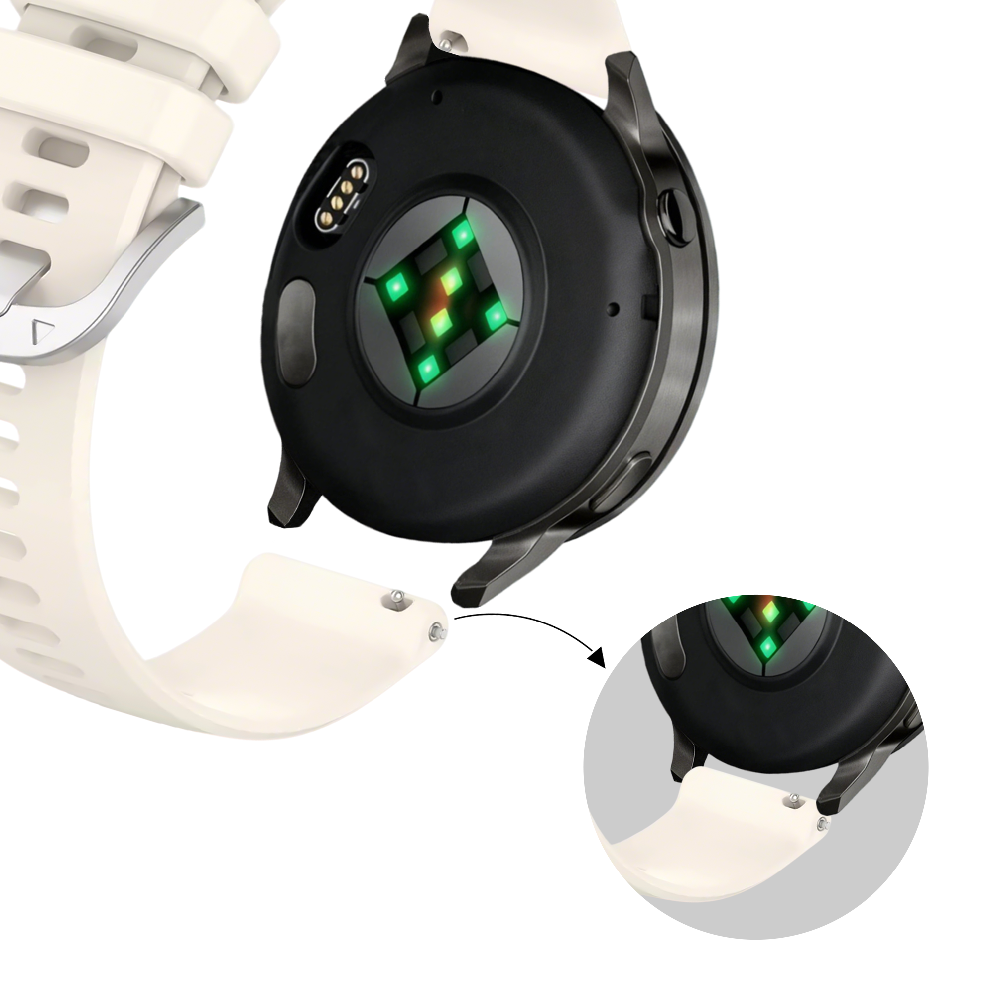 Bandz Garmin Forerunner 265s Silicone Strap 'Classic' (Starlight)