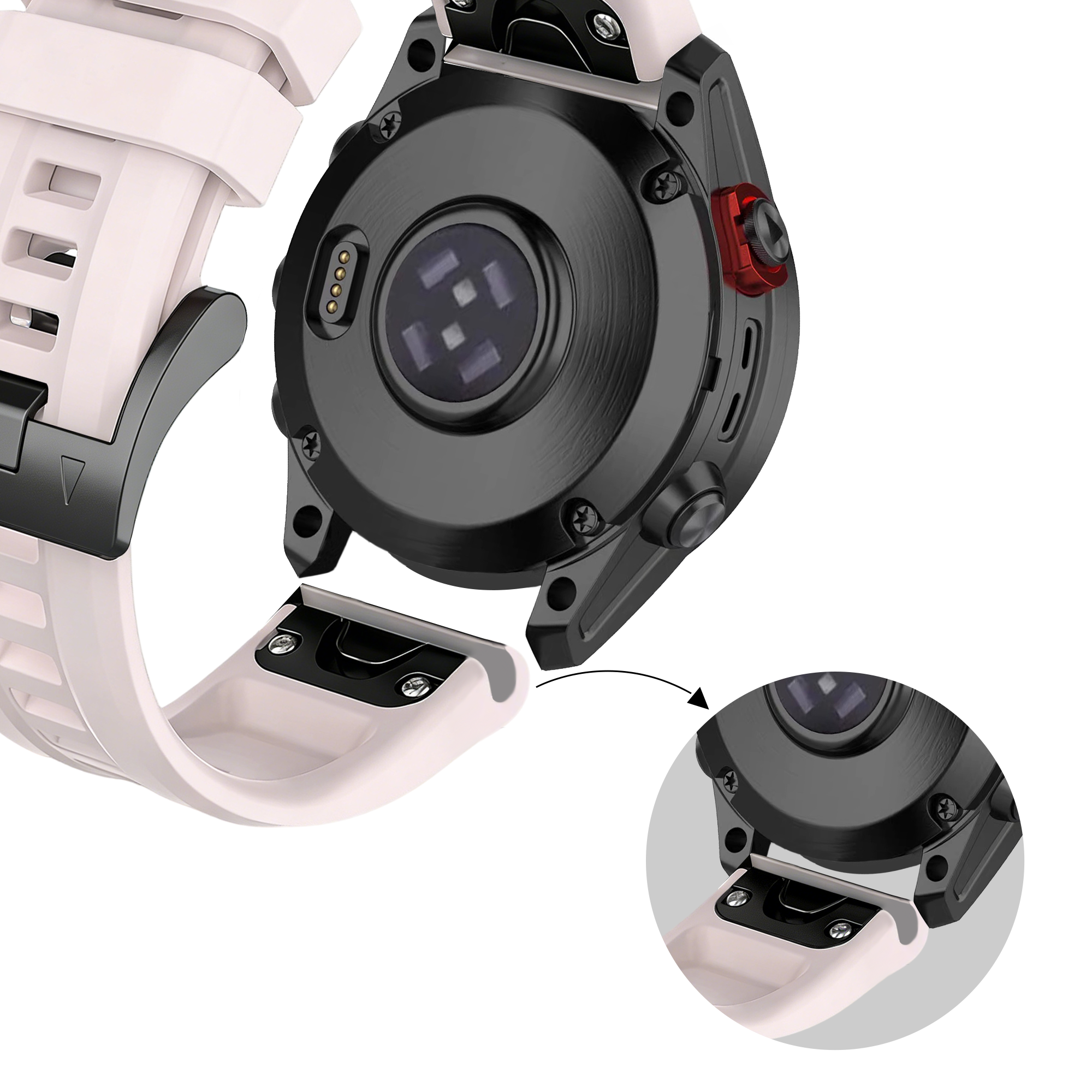 Bandz Correa silicona 'Classic' Garmin Approach S70 - 42mm (rosa claro)