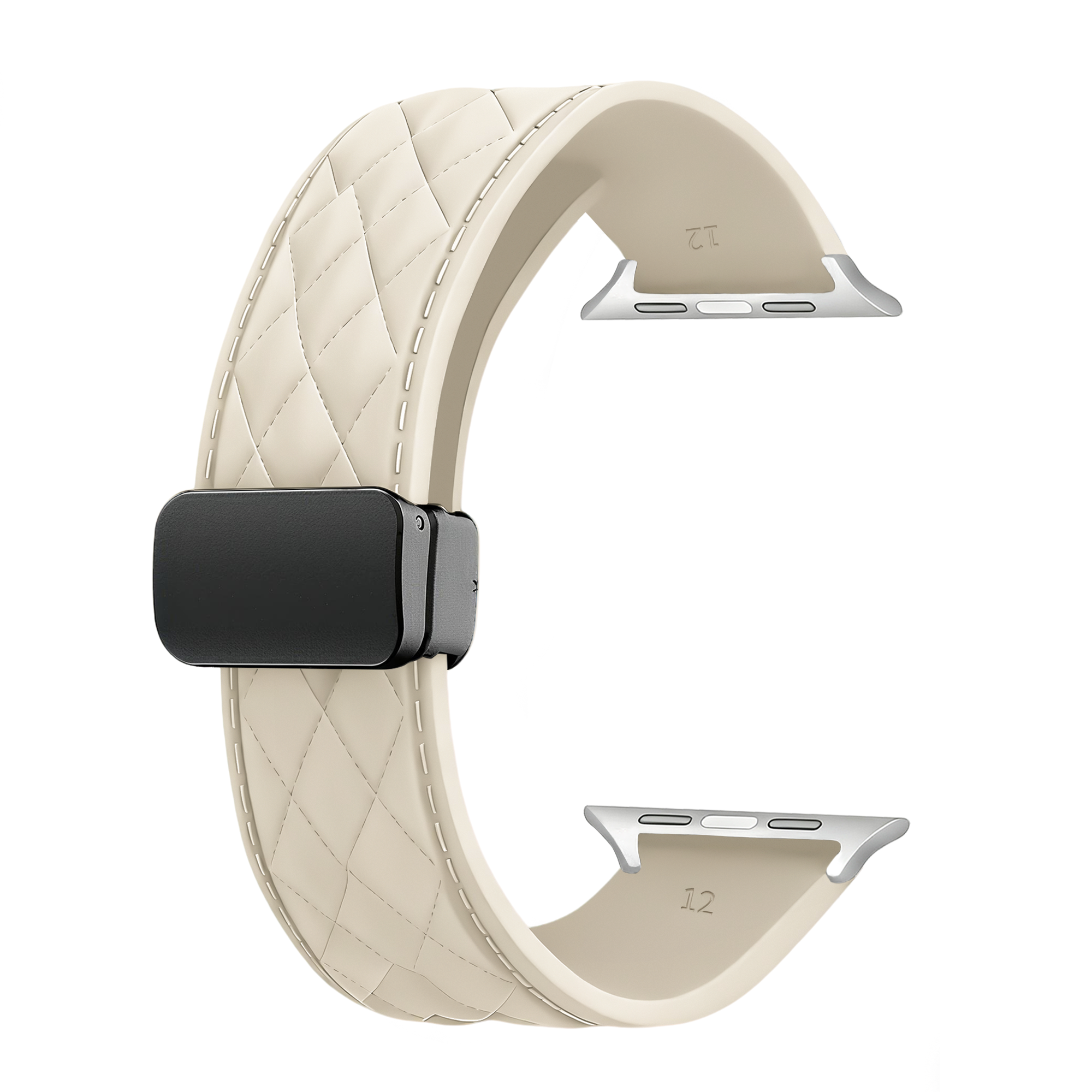 Correa silicona 'Diamond' con hebilla Apple Watch (beige)