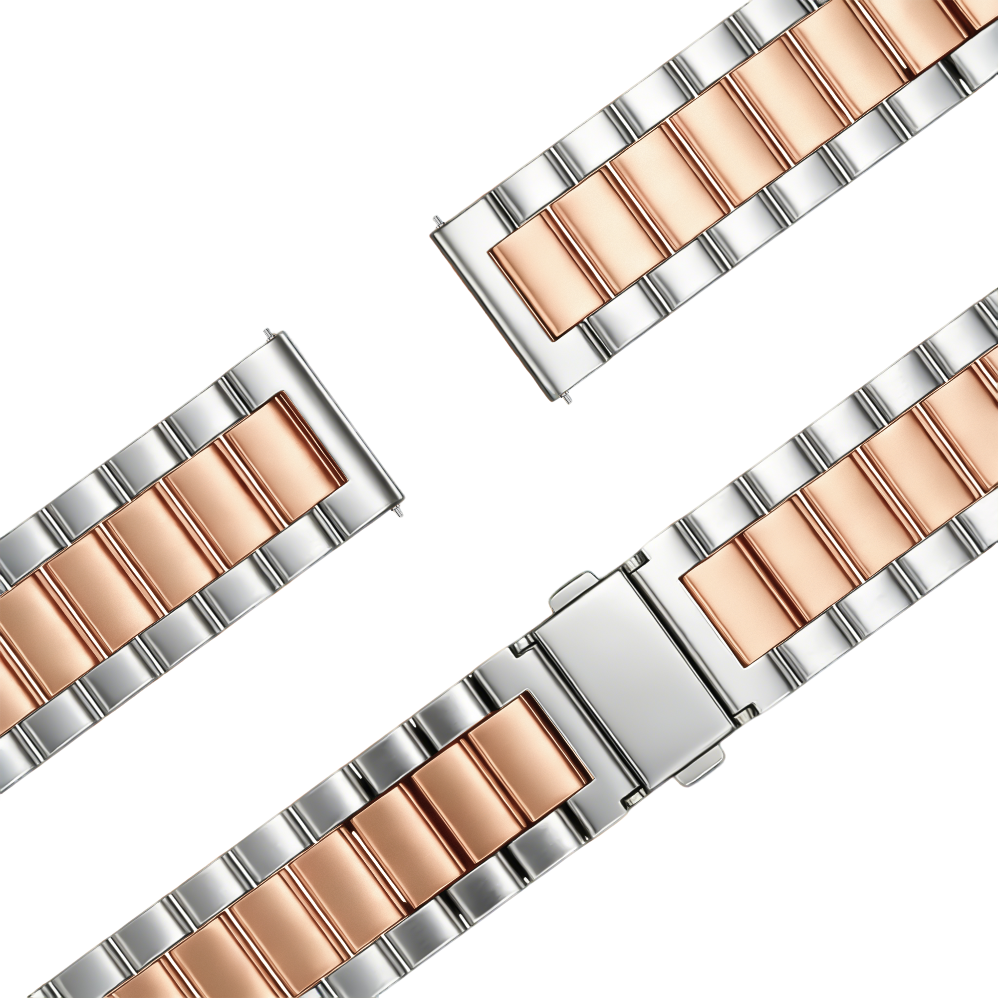 Bandz Garmin Venu 2s Steel Strap 'Classic' (Silver/Rose Gold)