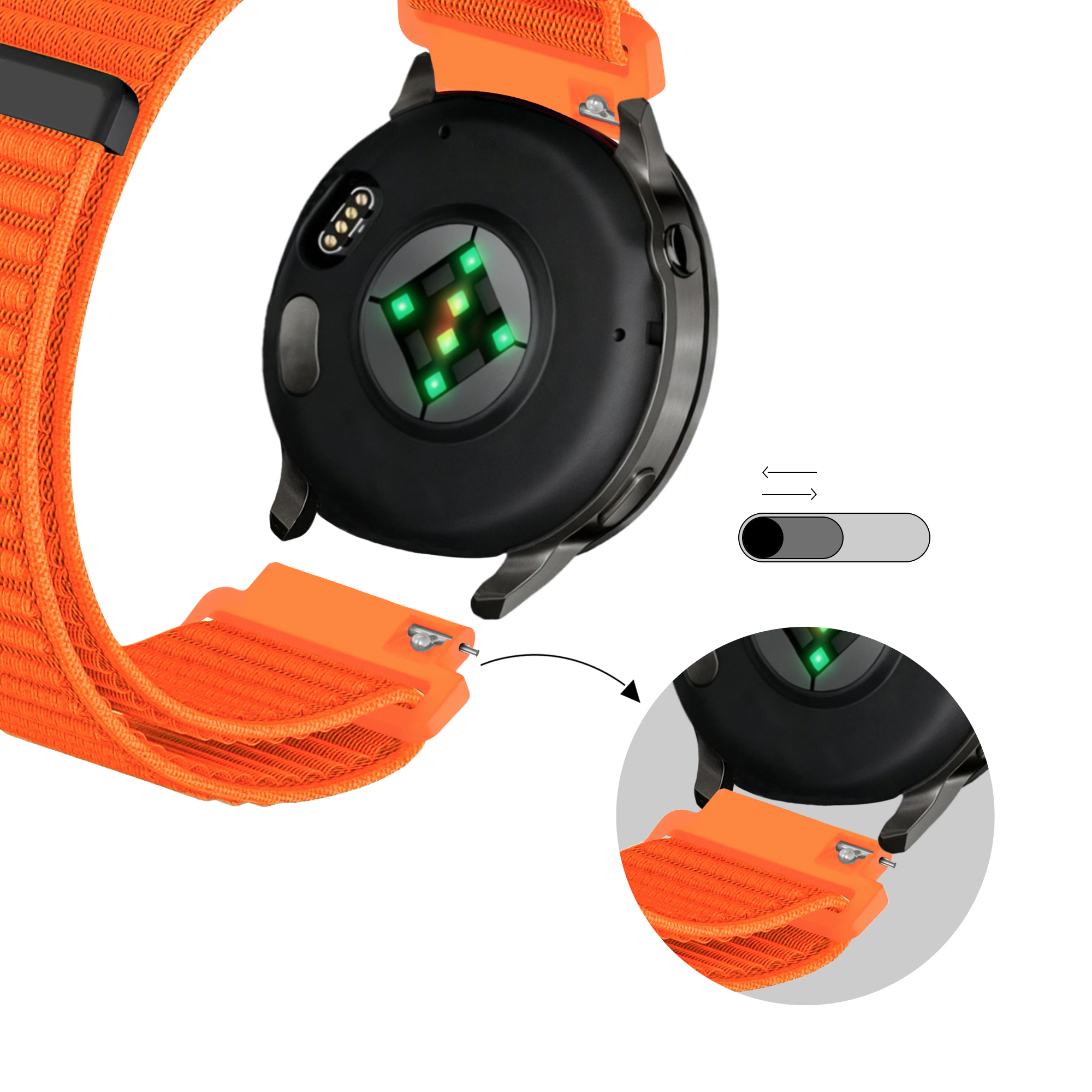 Bandz Garmin Venu 2s Nylon Strap 'Wave' (Orange)