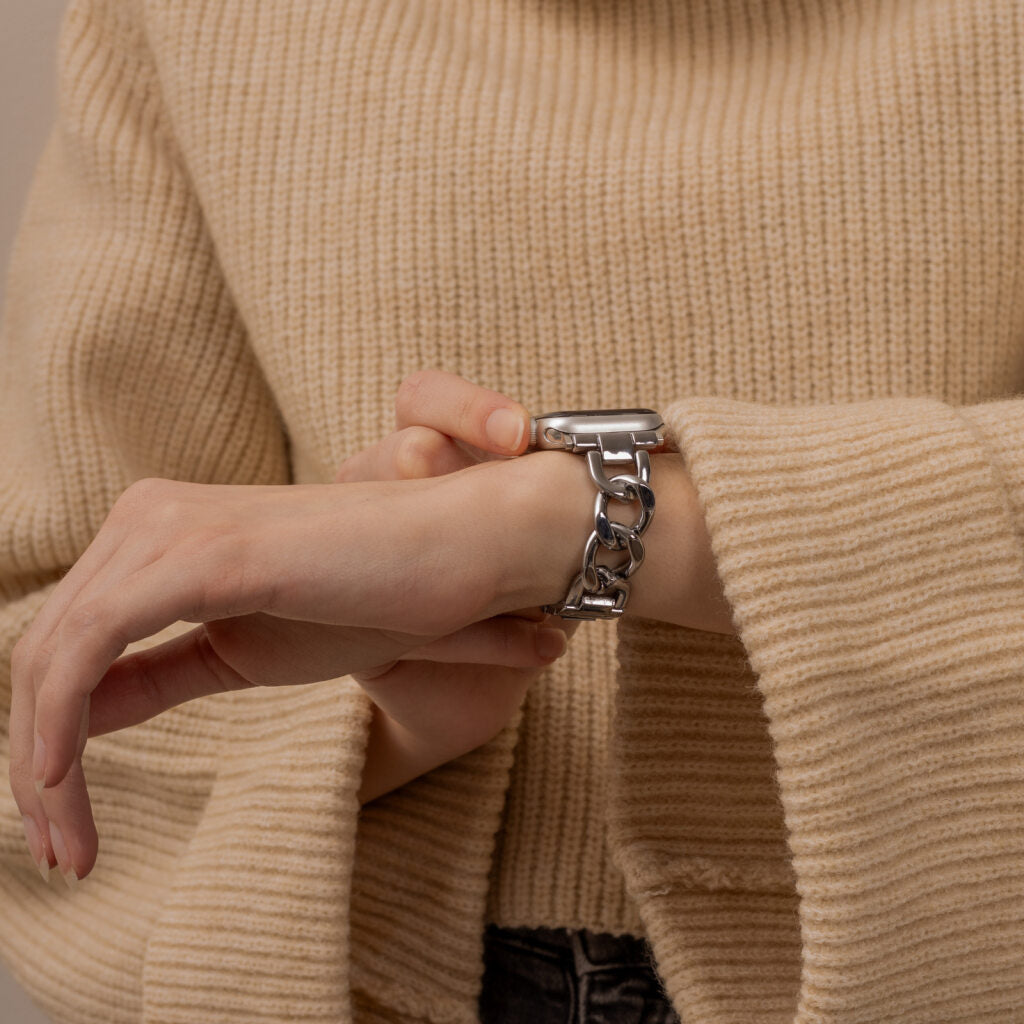Apple Watch Stahlkettenband (Silber)