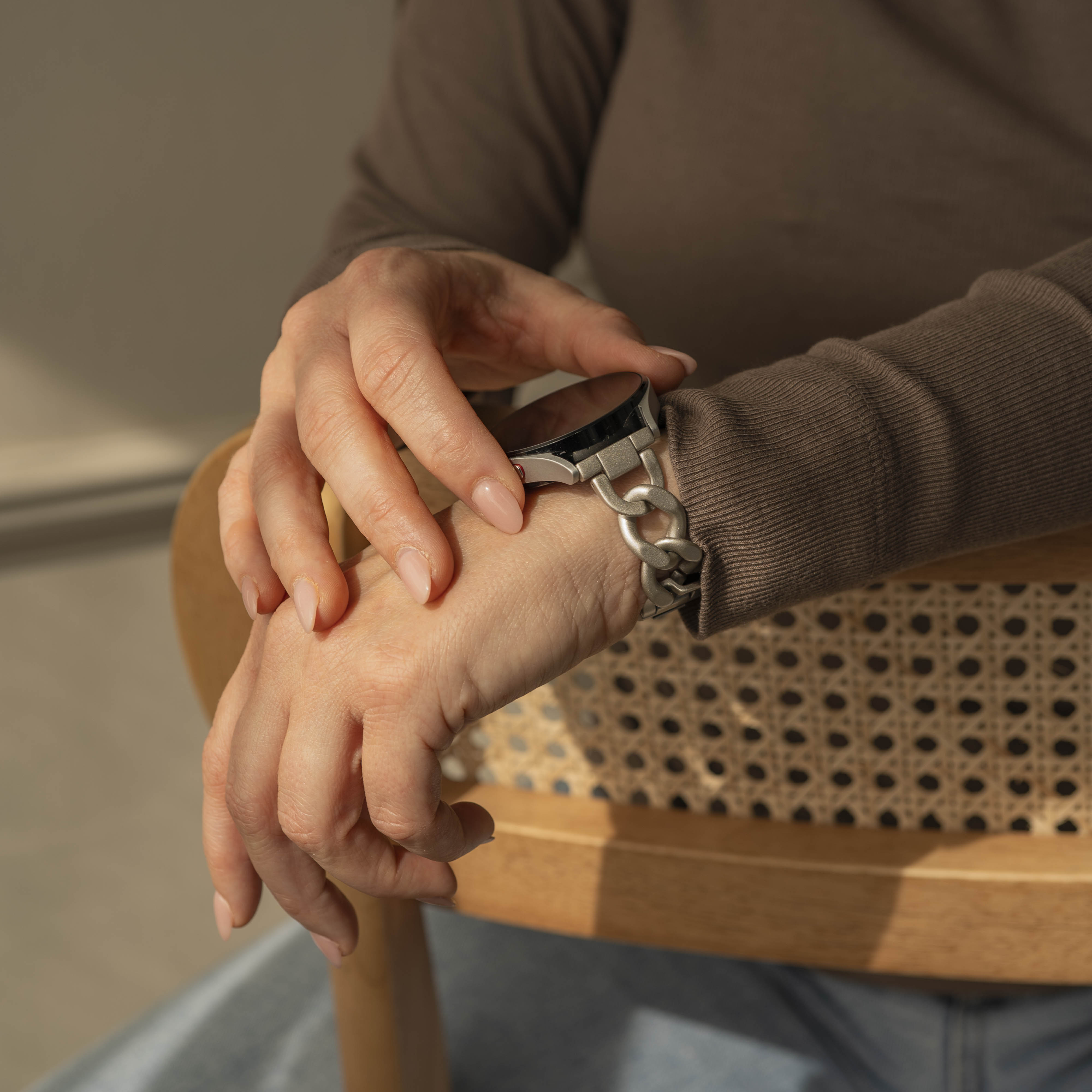 Correa cadena de acero Samsung Galaxy Watch 6 Classic 43mm (blanco estrella)