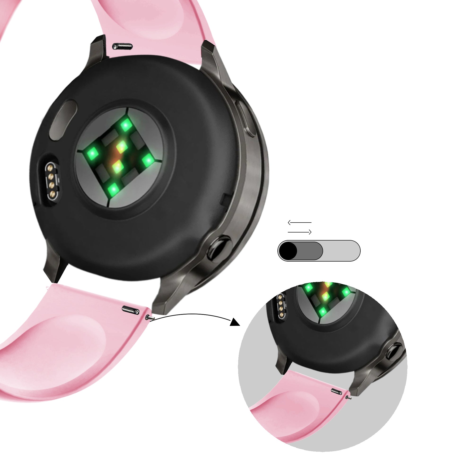 Bandz Garmin Bounce 2 Sport Strap 'Deluxe' (Pink)