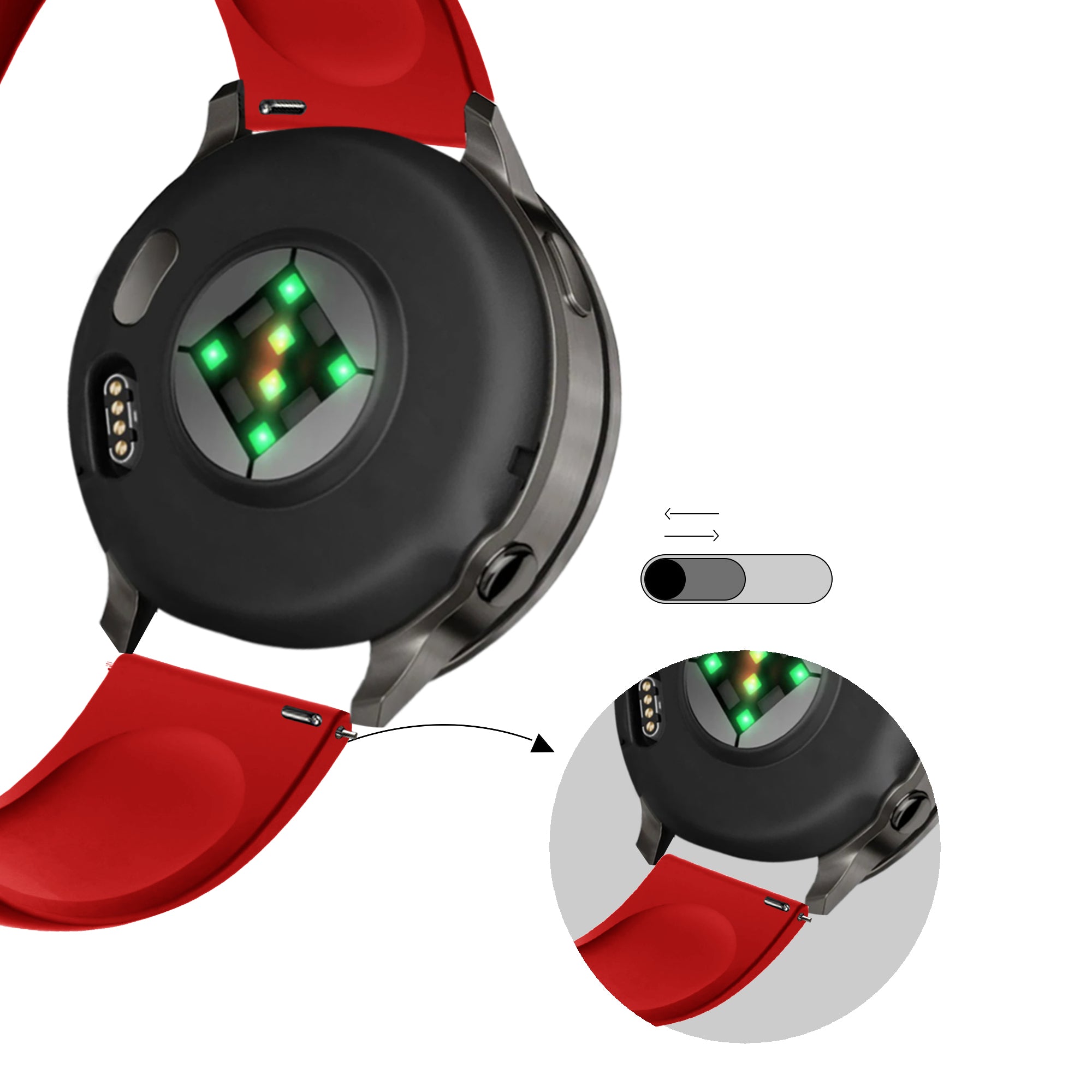 Bandz Garmin Bounce 2 Sport Strap 'Deluxe' (Red)