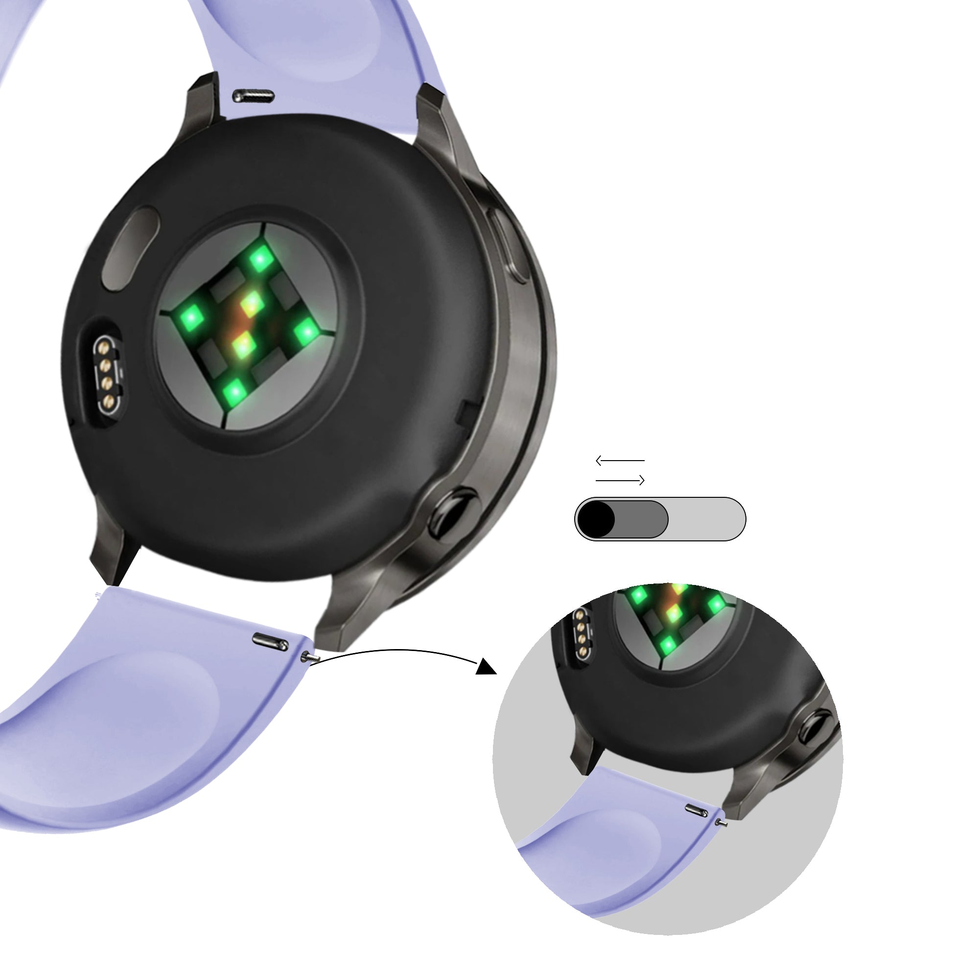 Bandz Garmin Forerunner 265s Sport Strap 'Deluxe' (Lilac)