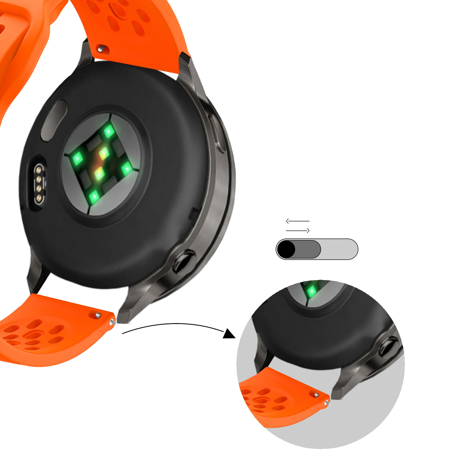 Bandz Garmin Bounce 2 Silicone Strap 'Air' (Orange)