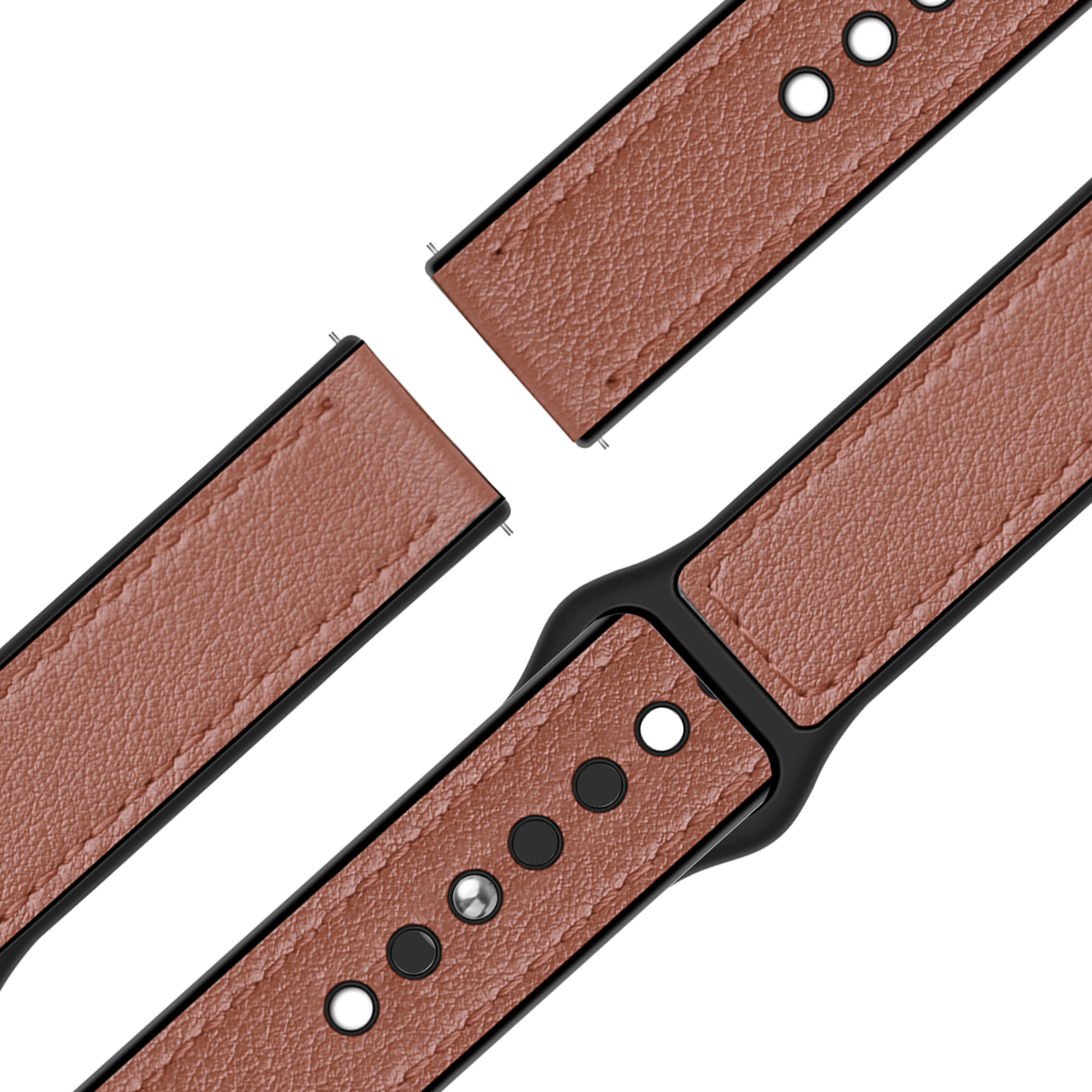 Bandz Garmin Bounce 2 Leather Strap 'Hybrid' (Brown)