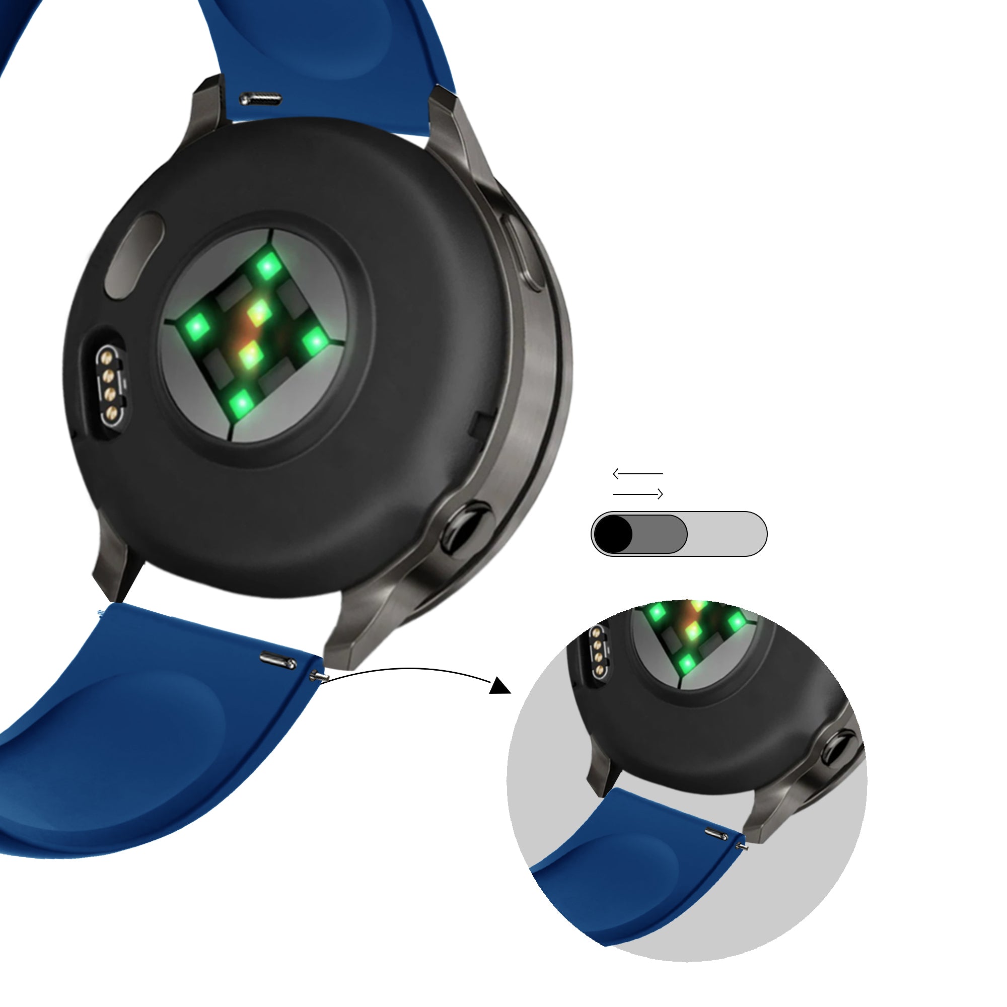 Bandz Garmin Bounce 2 Sport Strap 'Deluxe' (Royal Blue)