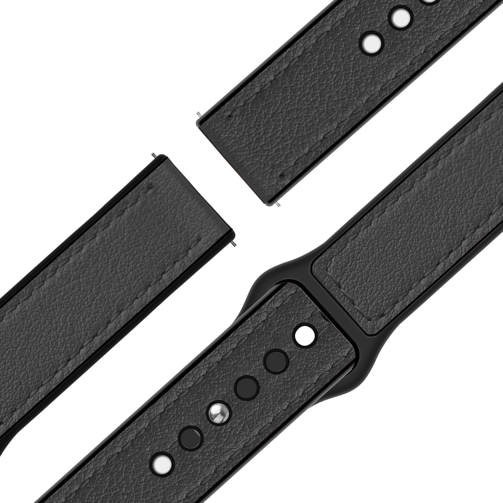 Bandz Garmin Bounce 2 Leather Strap 'Hybrid' (Black)