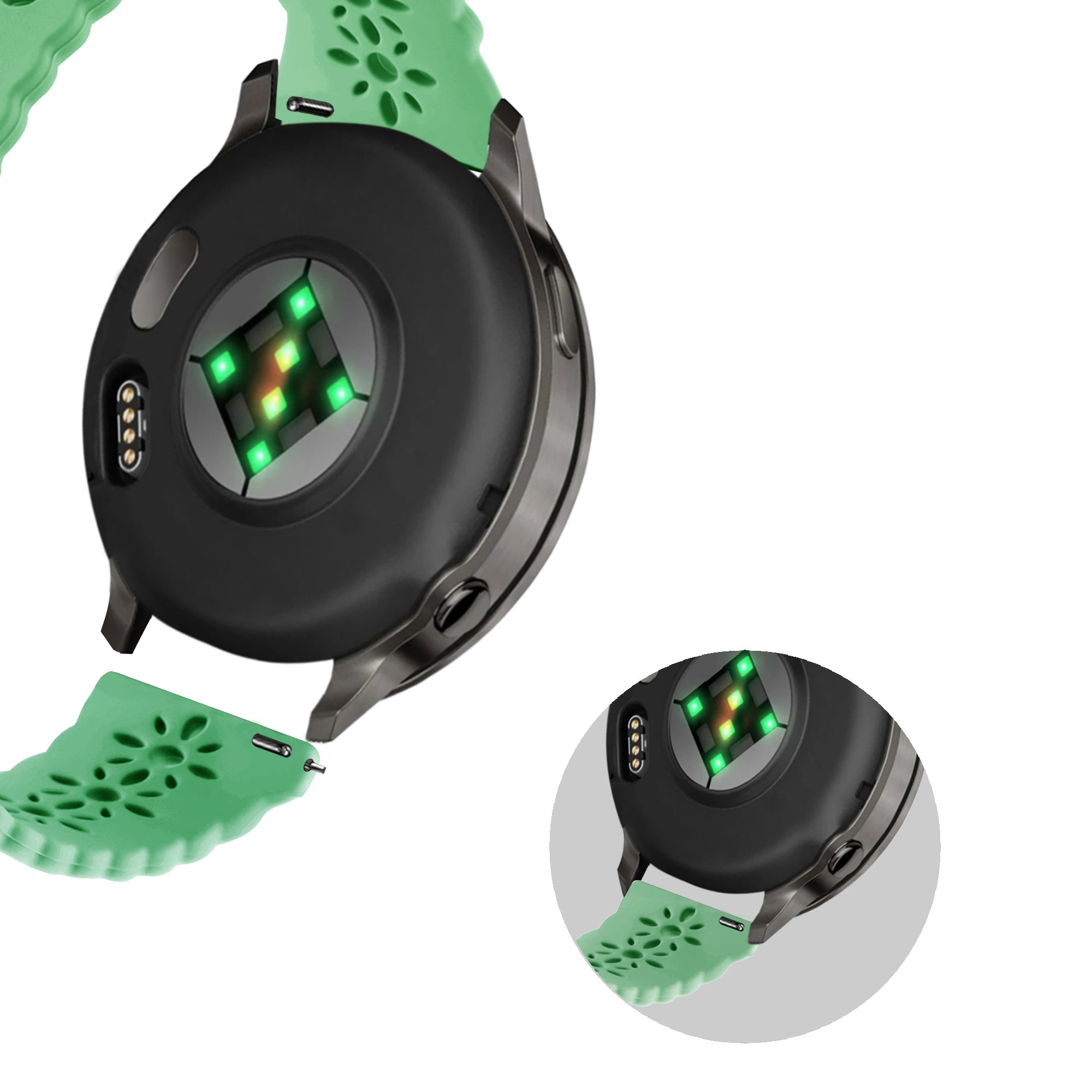 Bandz Garmin Bounce 2 Silicone Strap 'Lace' (Light Green)