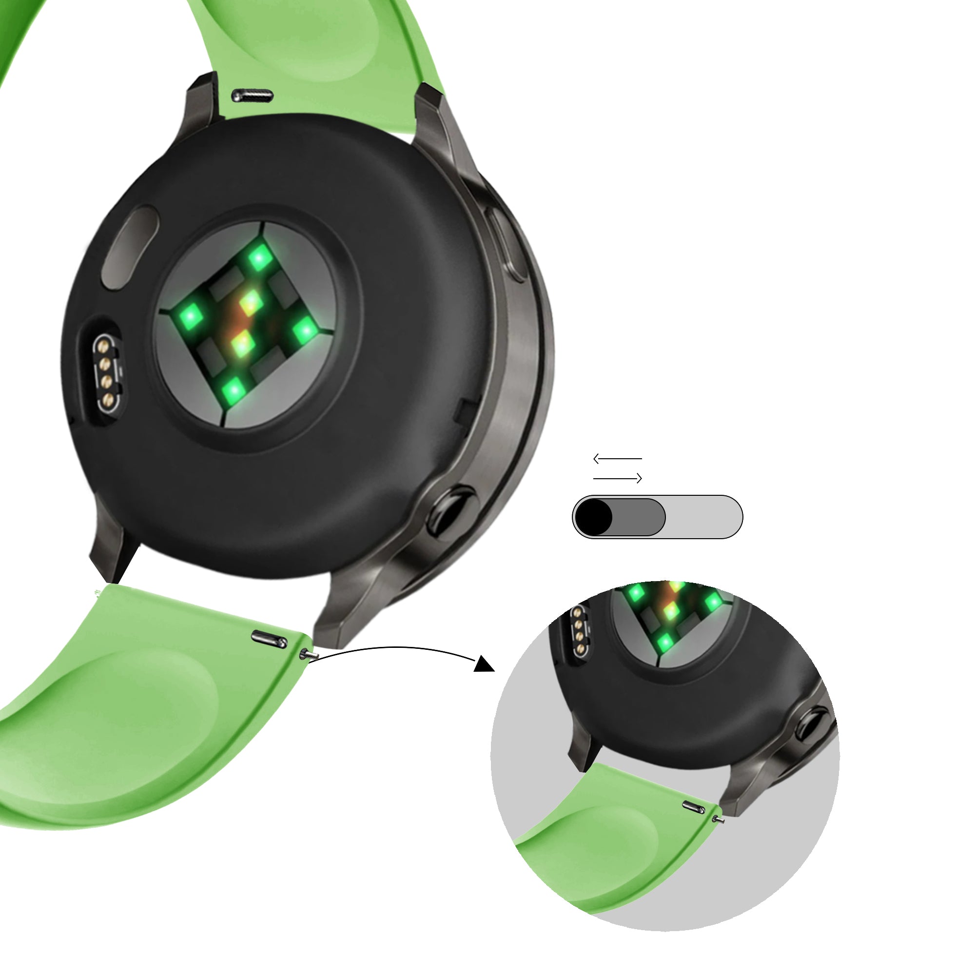 Bandz Garmin Bounce 2 Sport Strap 'Deluxe' (Green)