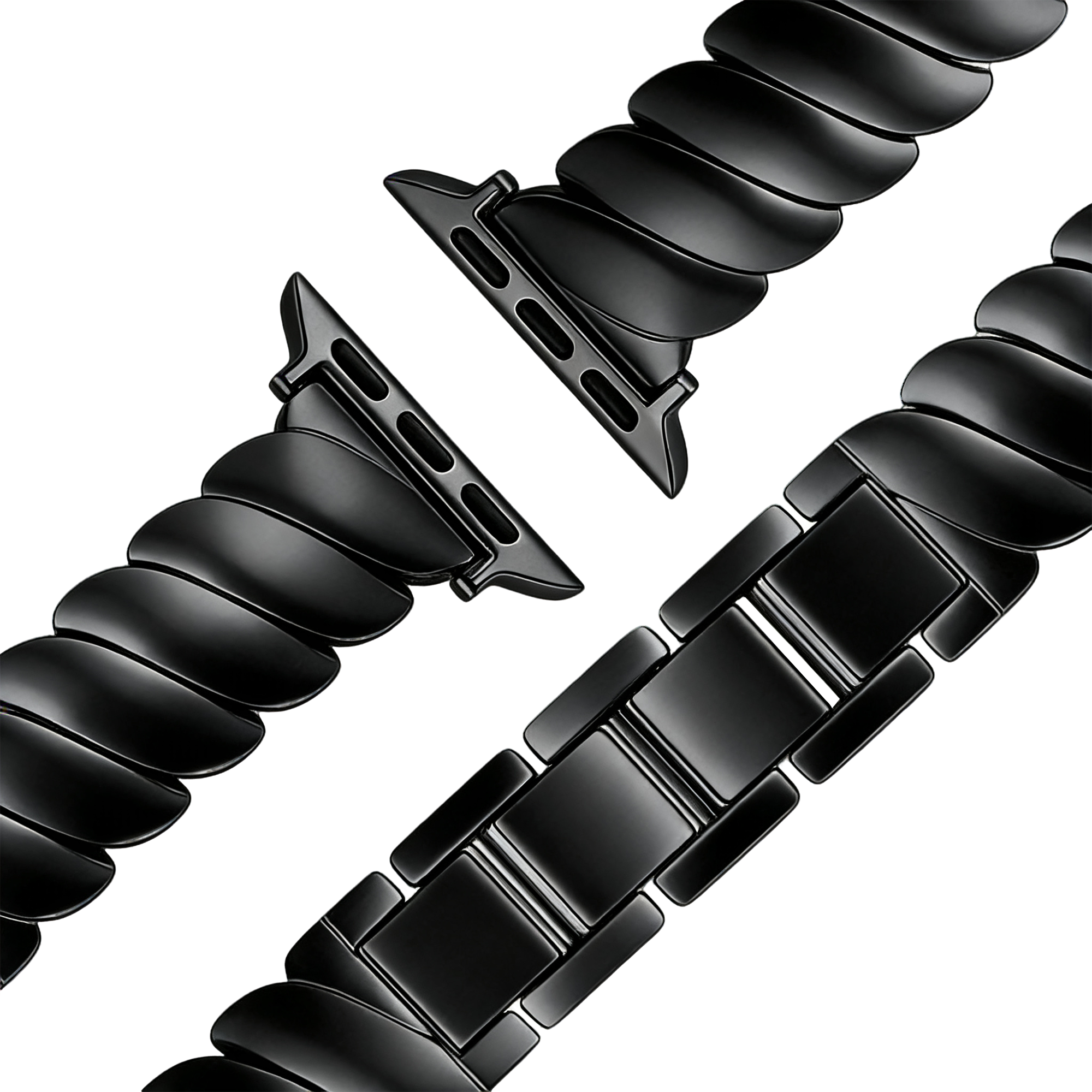 Bandz Correa acero premium 'Twisted' Apple Watch (negro)